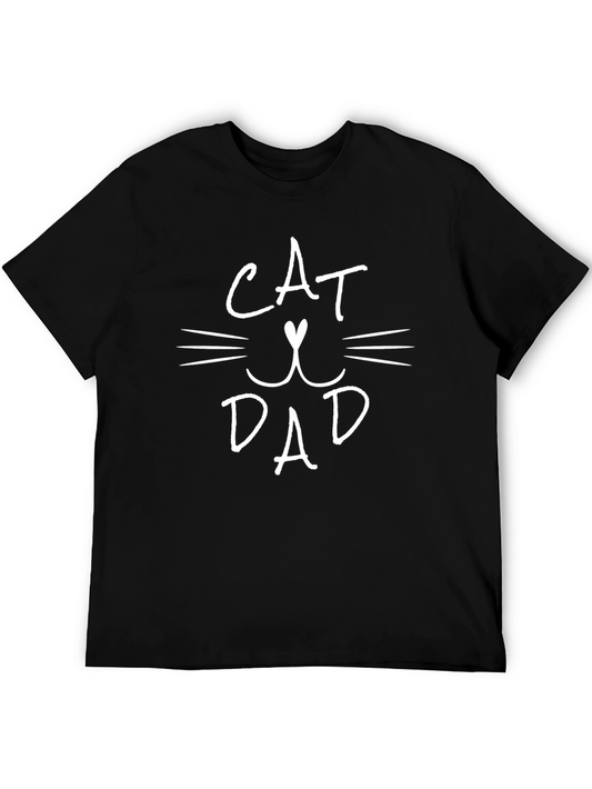 Cat Dad T-Shirt - Black Graphic Tee
