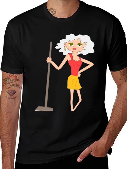 Cartoon Charwoman Graphic T-Shirt