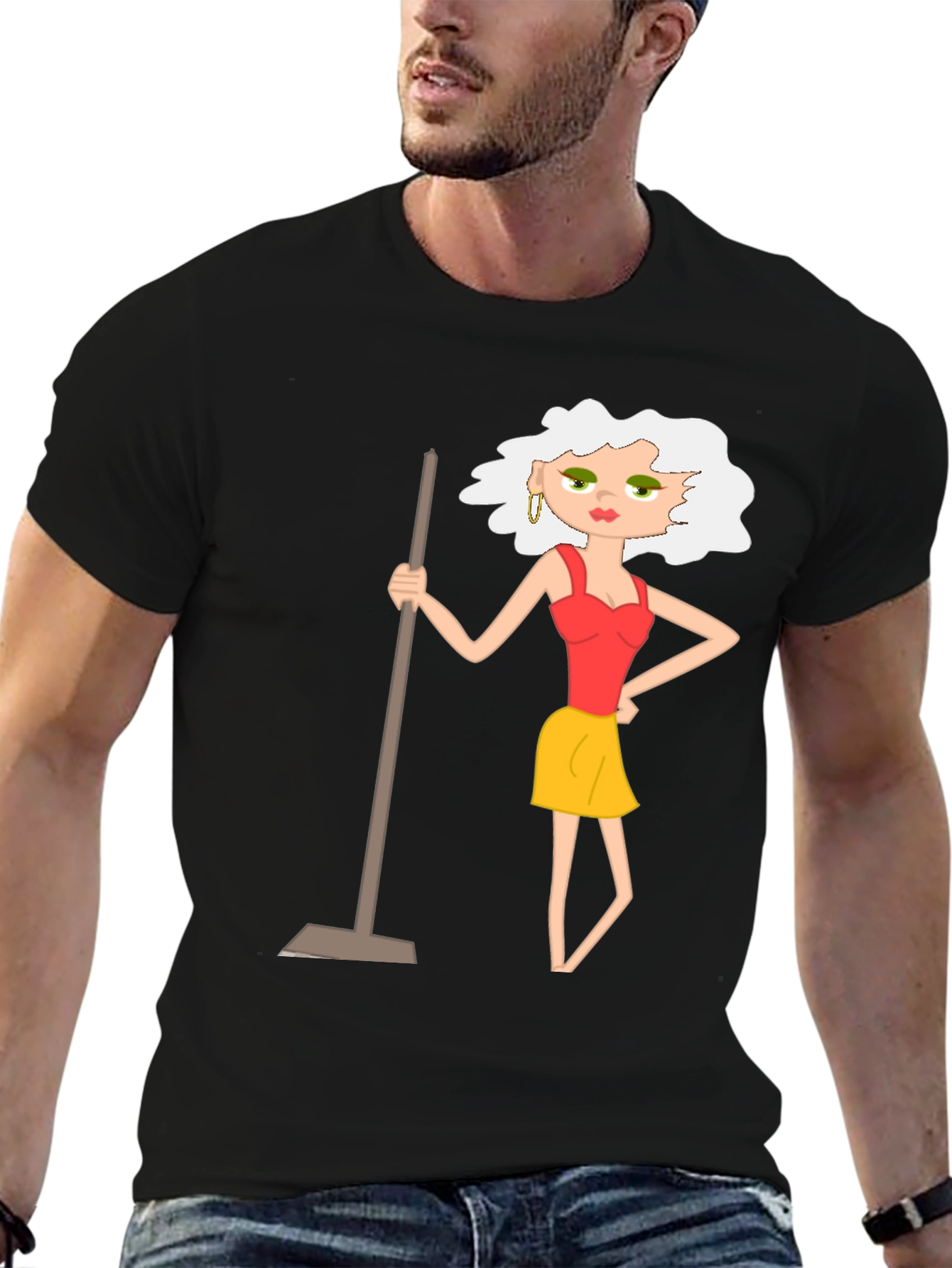 Cartoon Charwoman Graphic T-Shirt