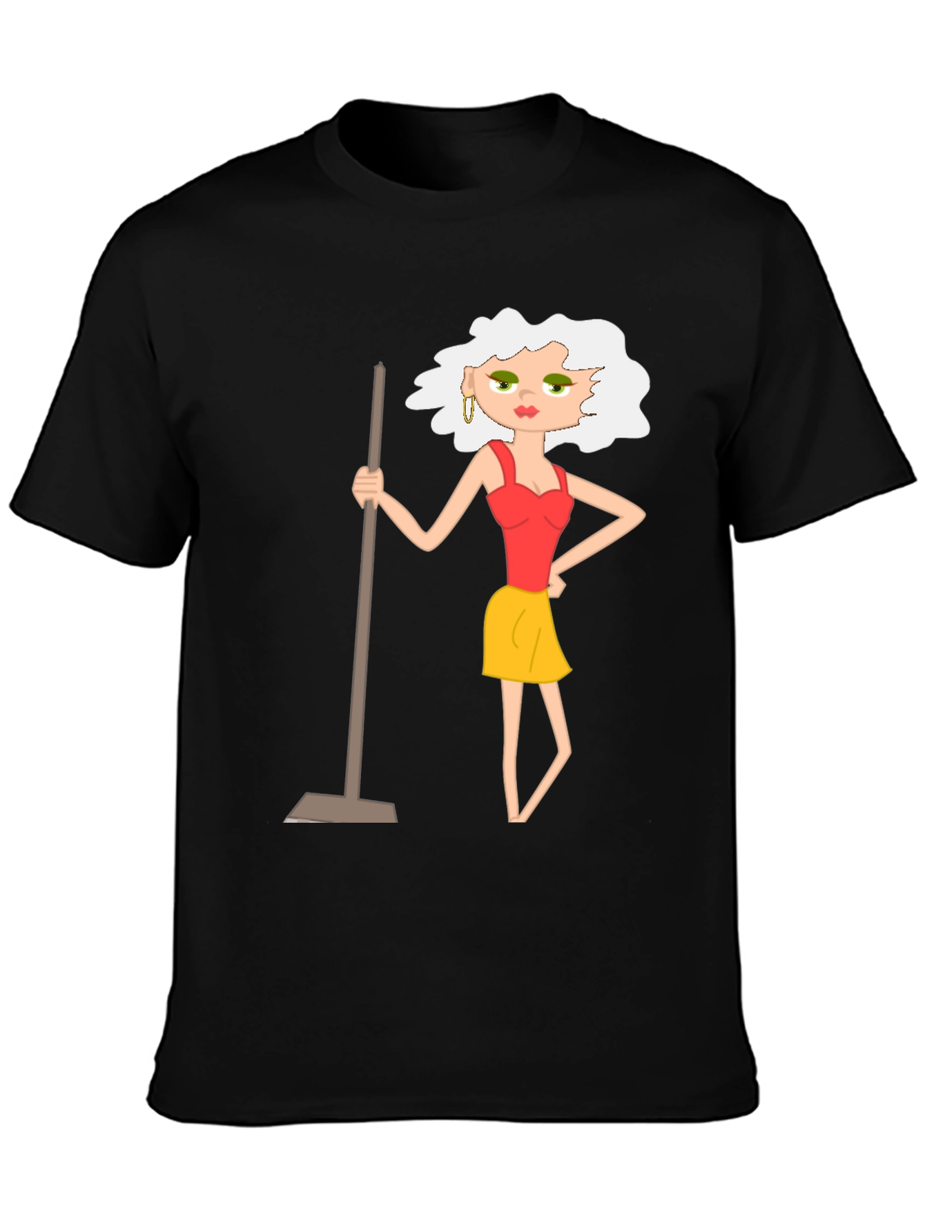 Cartoon Charwoman Graphic T-Shirt