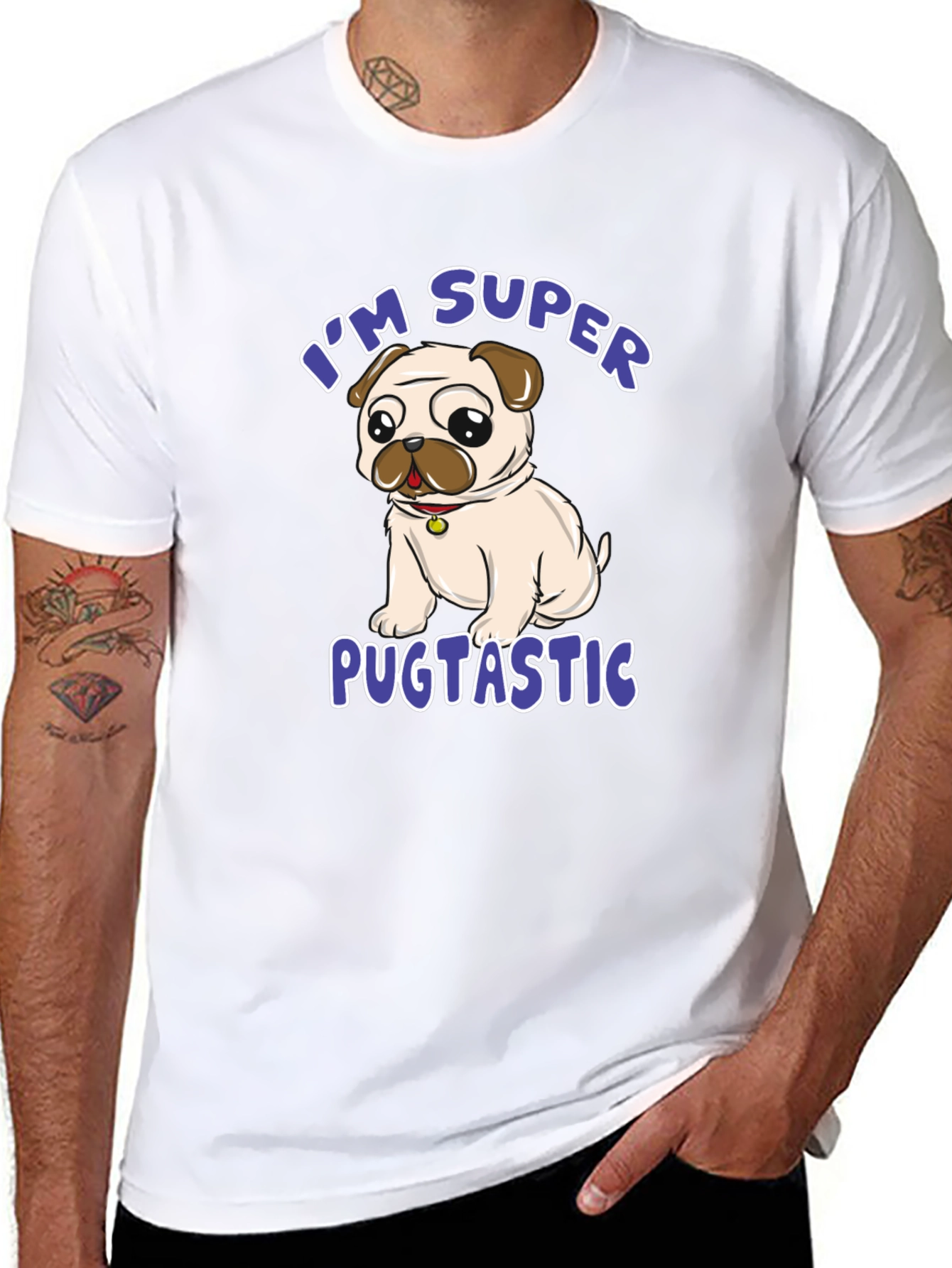 Super Pugtastic T-Shirt - Cute Pug Design