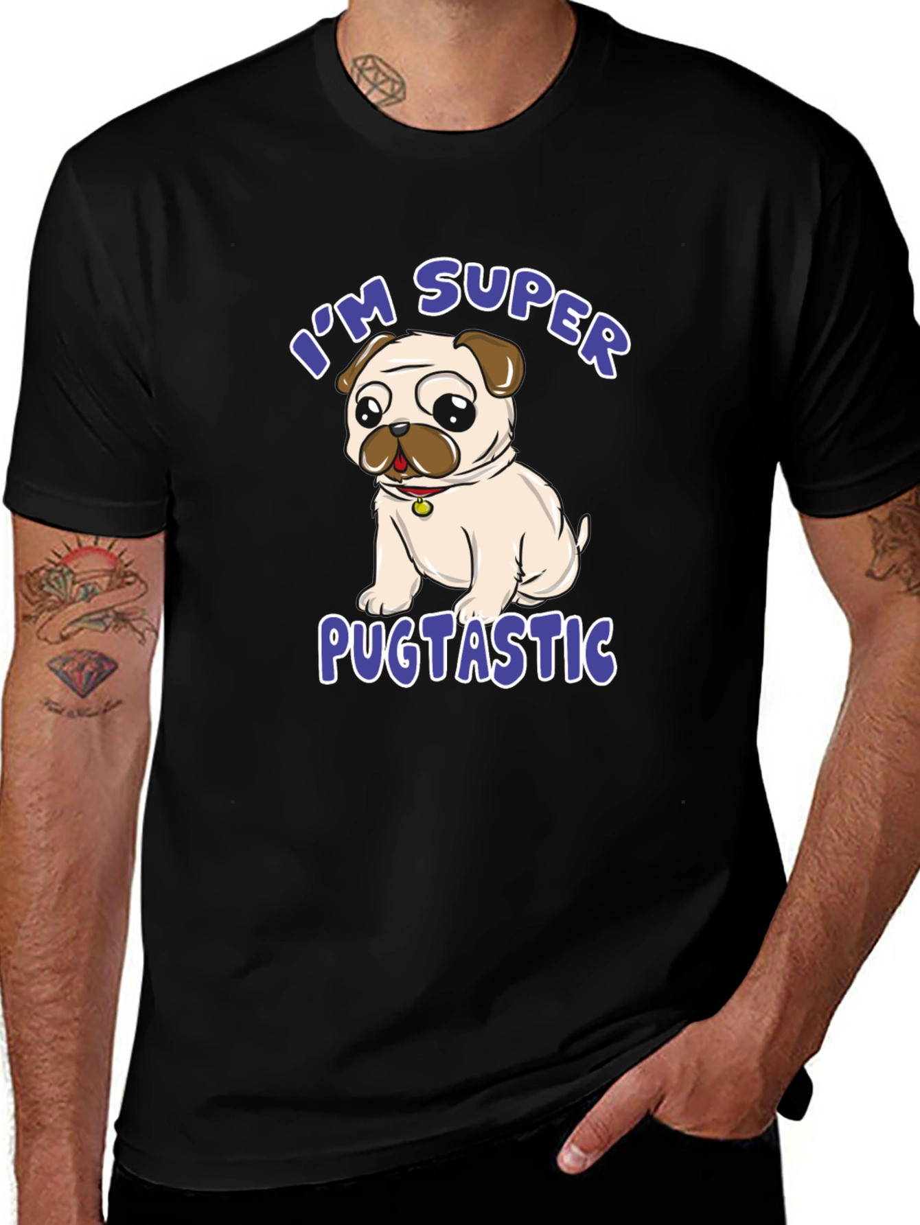 Super Pugtastic T-Shirt - Cute Pug Design