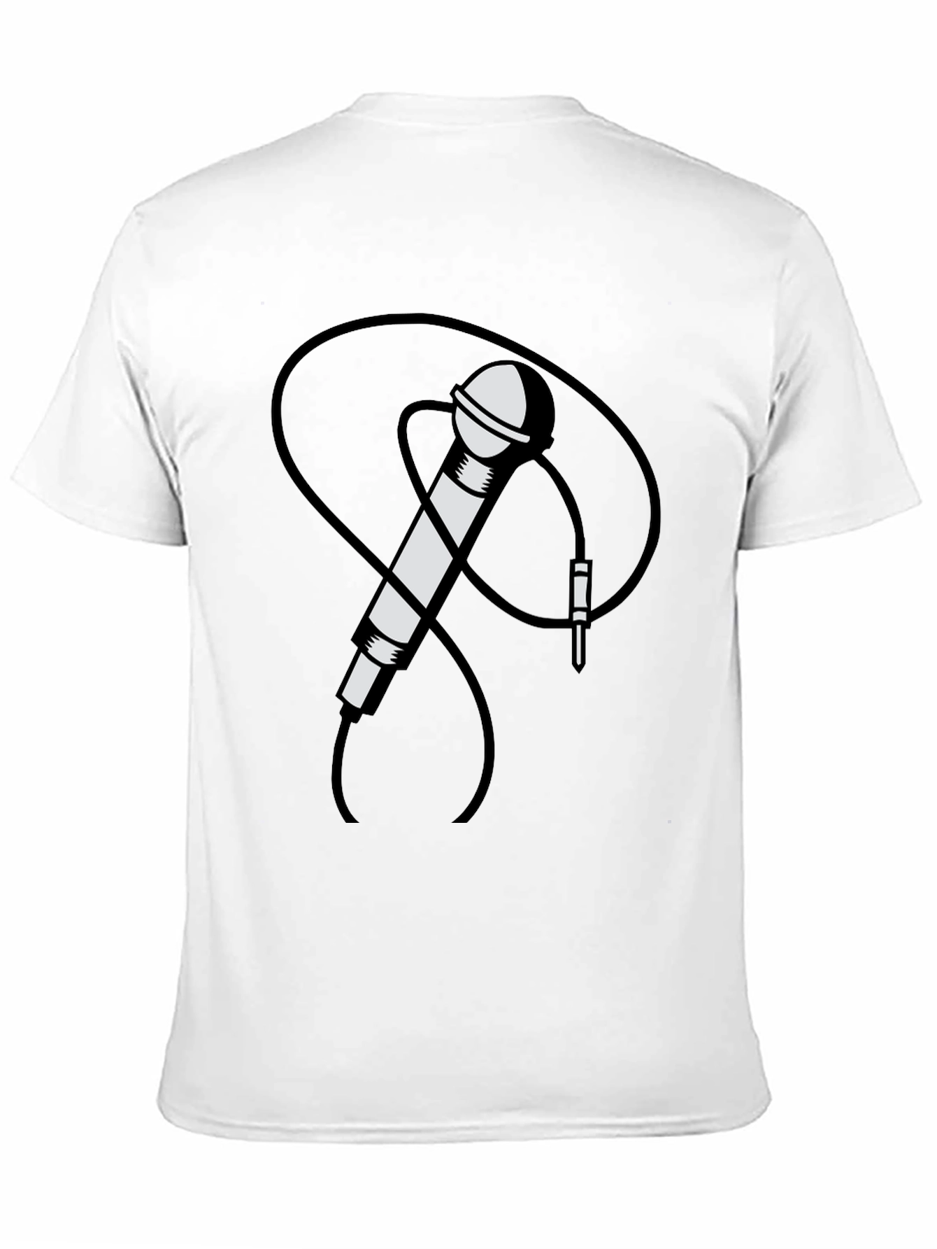 Retro Microphone Graphic Tee - Black