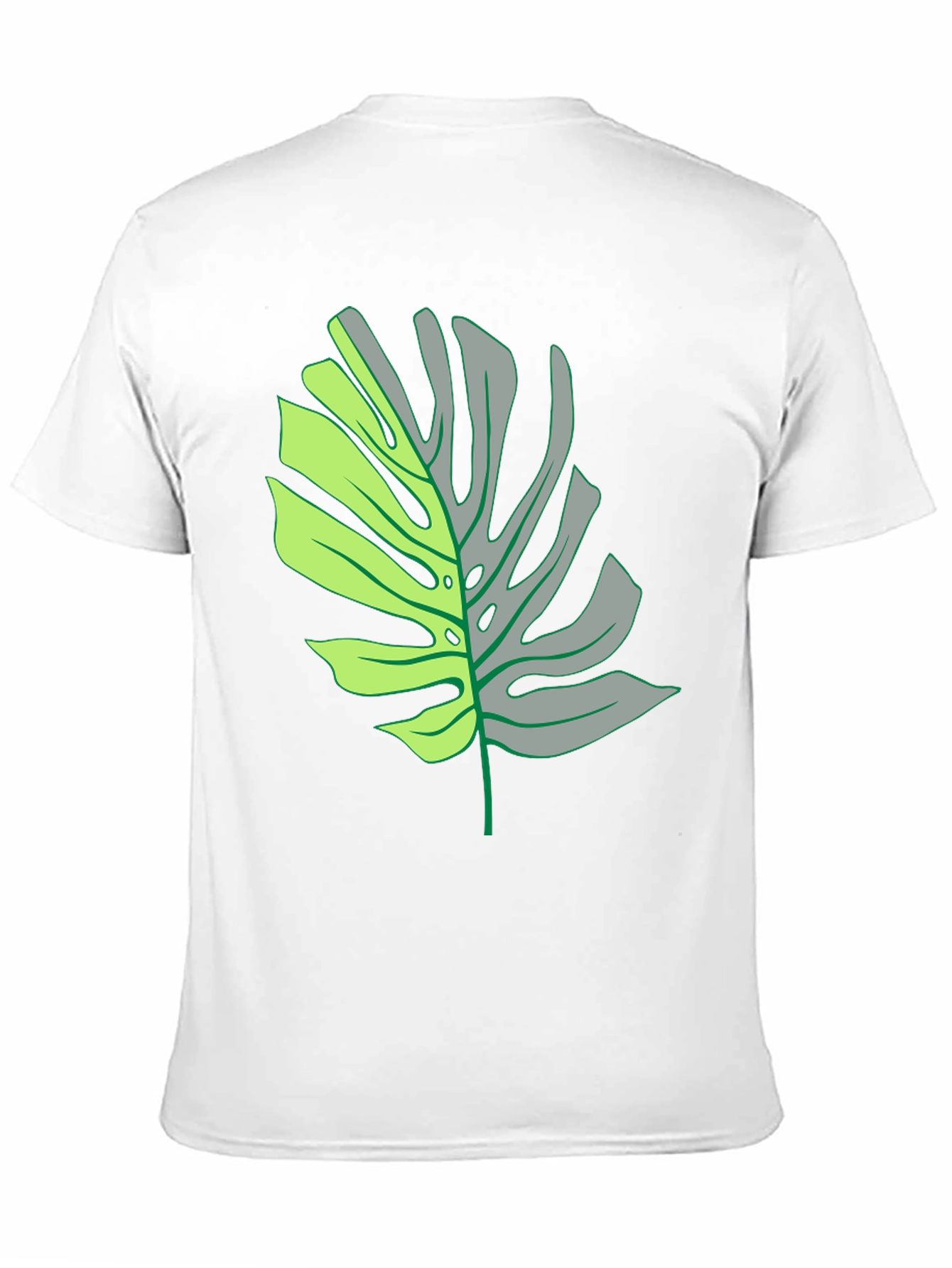 Monstera Leaf Graphic Tee - Black Casual T-Shirt