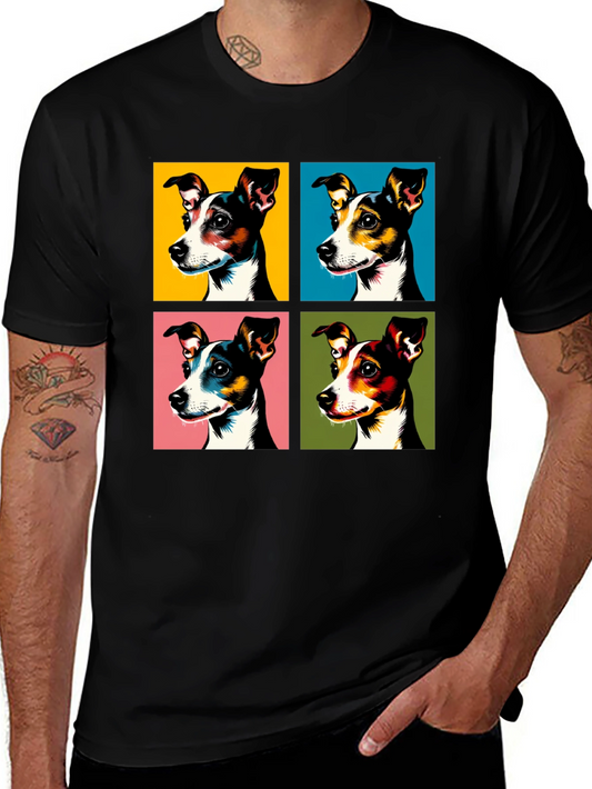 Pop Art Dog Portrait T-Shirt – Colorful Graphic Dog Lover Tee