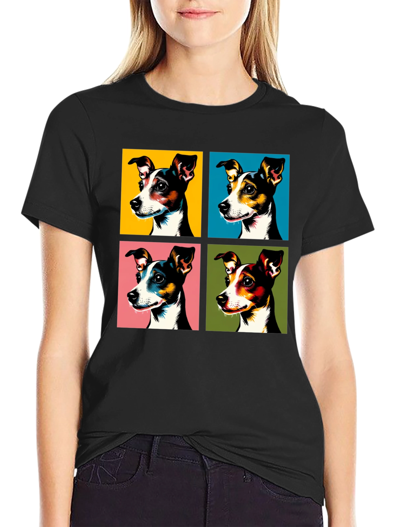Pop Art Dog Portrait T-Shirt – Colorful Graphic Dog Lover Tee