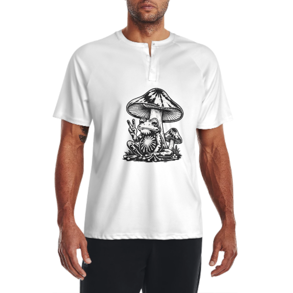 Peace Frog Mushroom Graphic T-Shirt | Vintage Psychedelic Nature Art Tee(z1017)