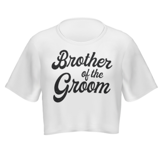 Brother of the Groom Vintage Script Wedding Party T-Shirt | Bachelor Celebration Gift(z989)