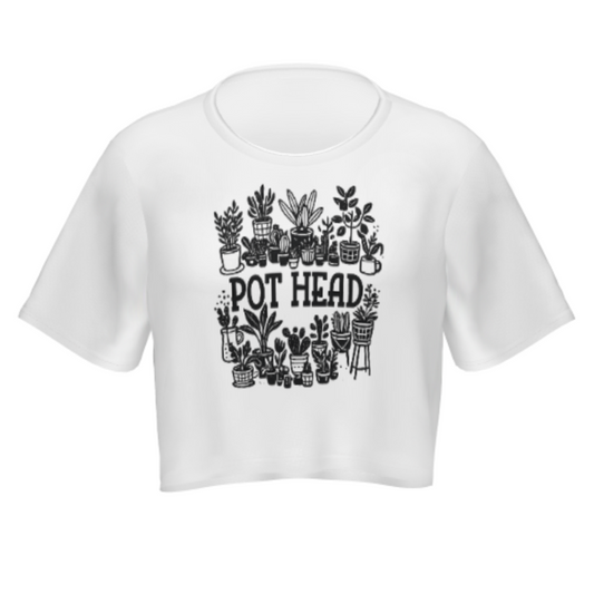 Pot Head Plant Lover T-Shirt | Funny Houseplant Enthusiast Botanical Graphic Tee(z984)