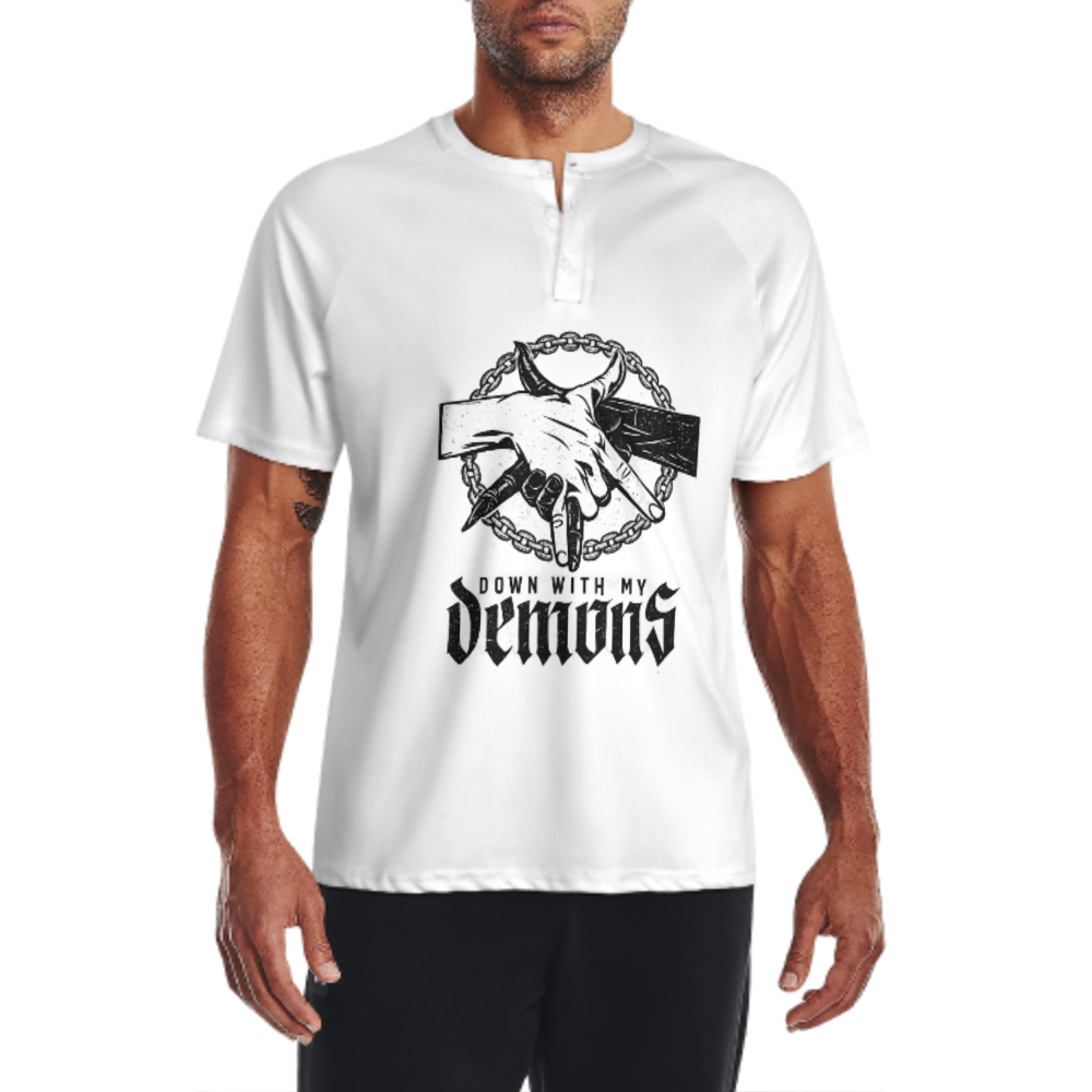 Down With My Demons Gothic T-Shirt | Dark Alternative Metal Graphic Tee(z1013)