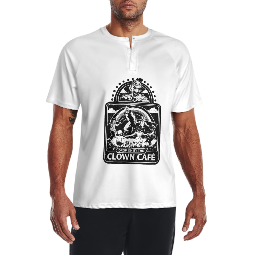 Drop On By The Clown Café T-Shirt | Vintage Horror Carnival Graphic Tee(z1012)