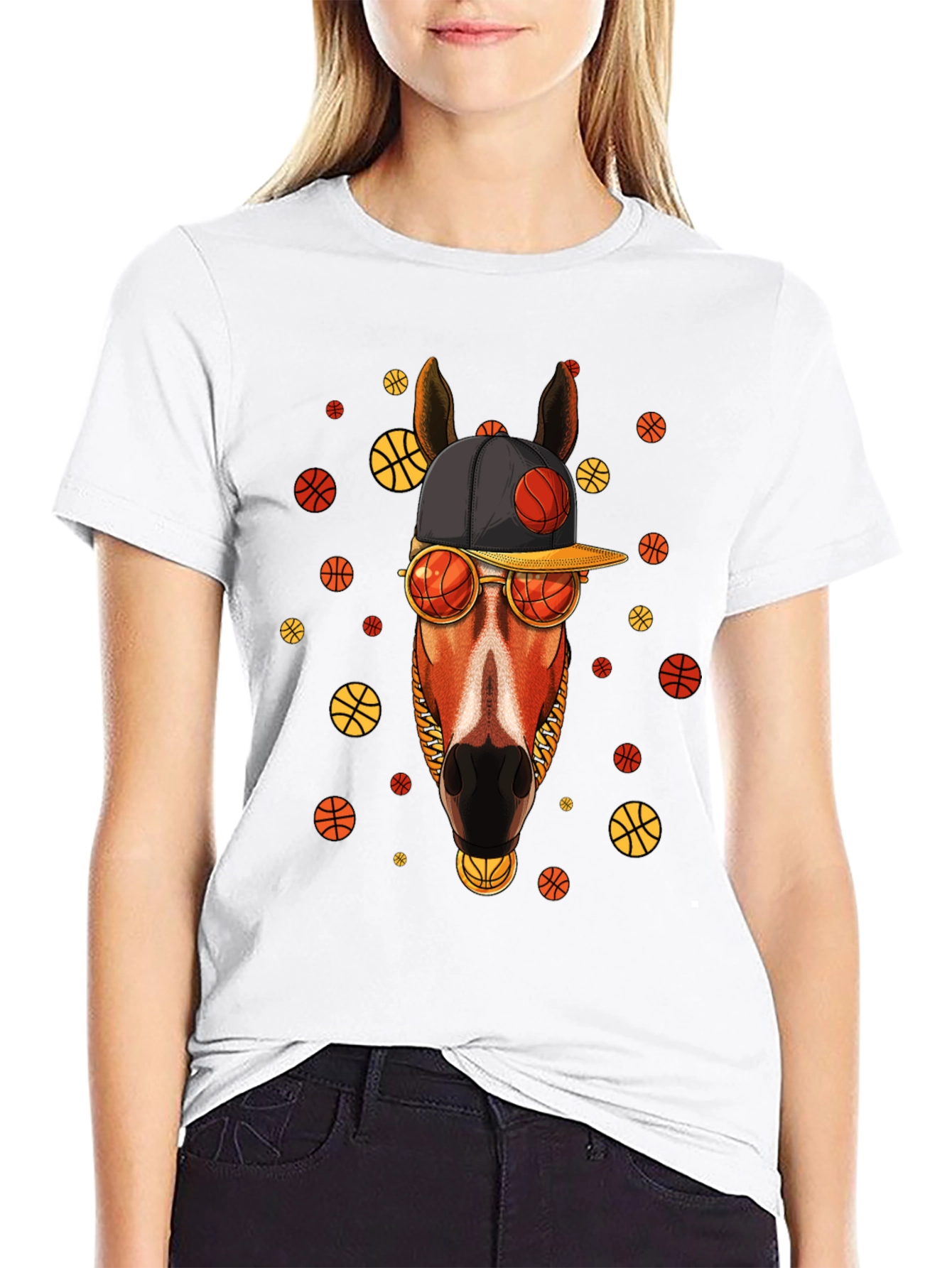 Basketball Horse T-Shirt - Unique Graphic Tee