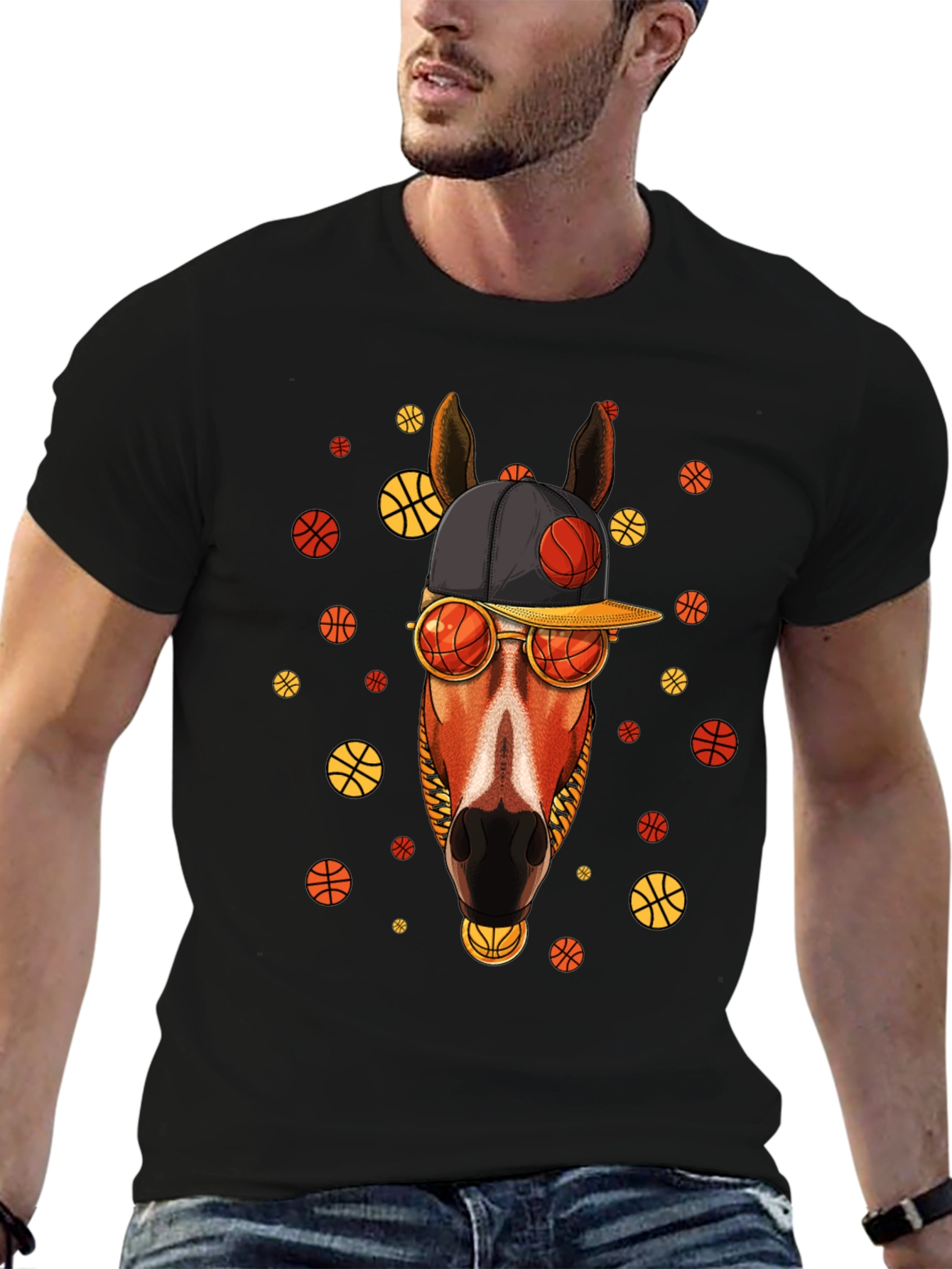 Basketball Horse T-Shirt - Unique Graphic Tee