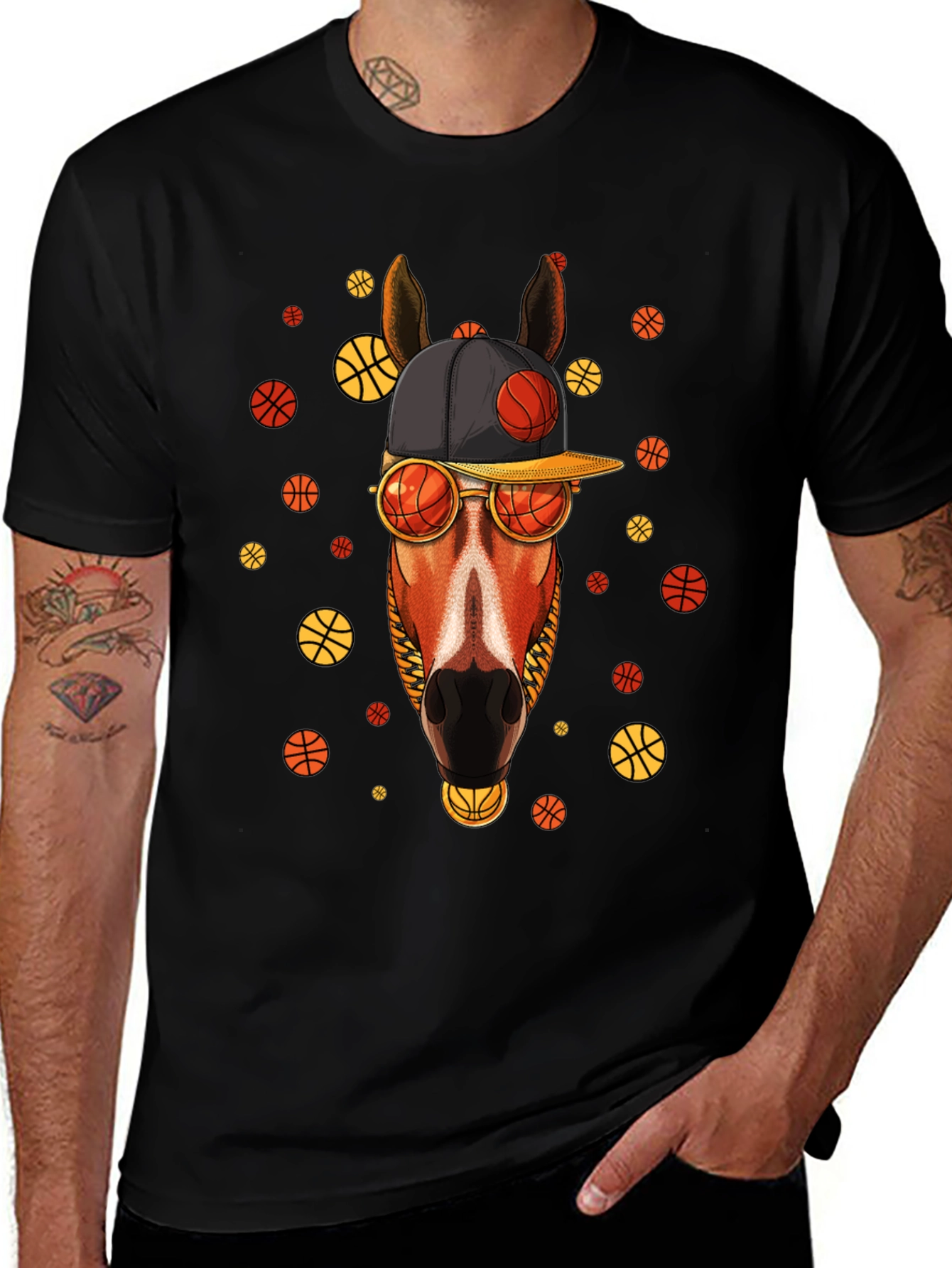 Basketball Horse T-Shirt - Unique Graphic Tee