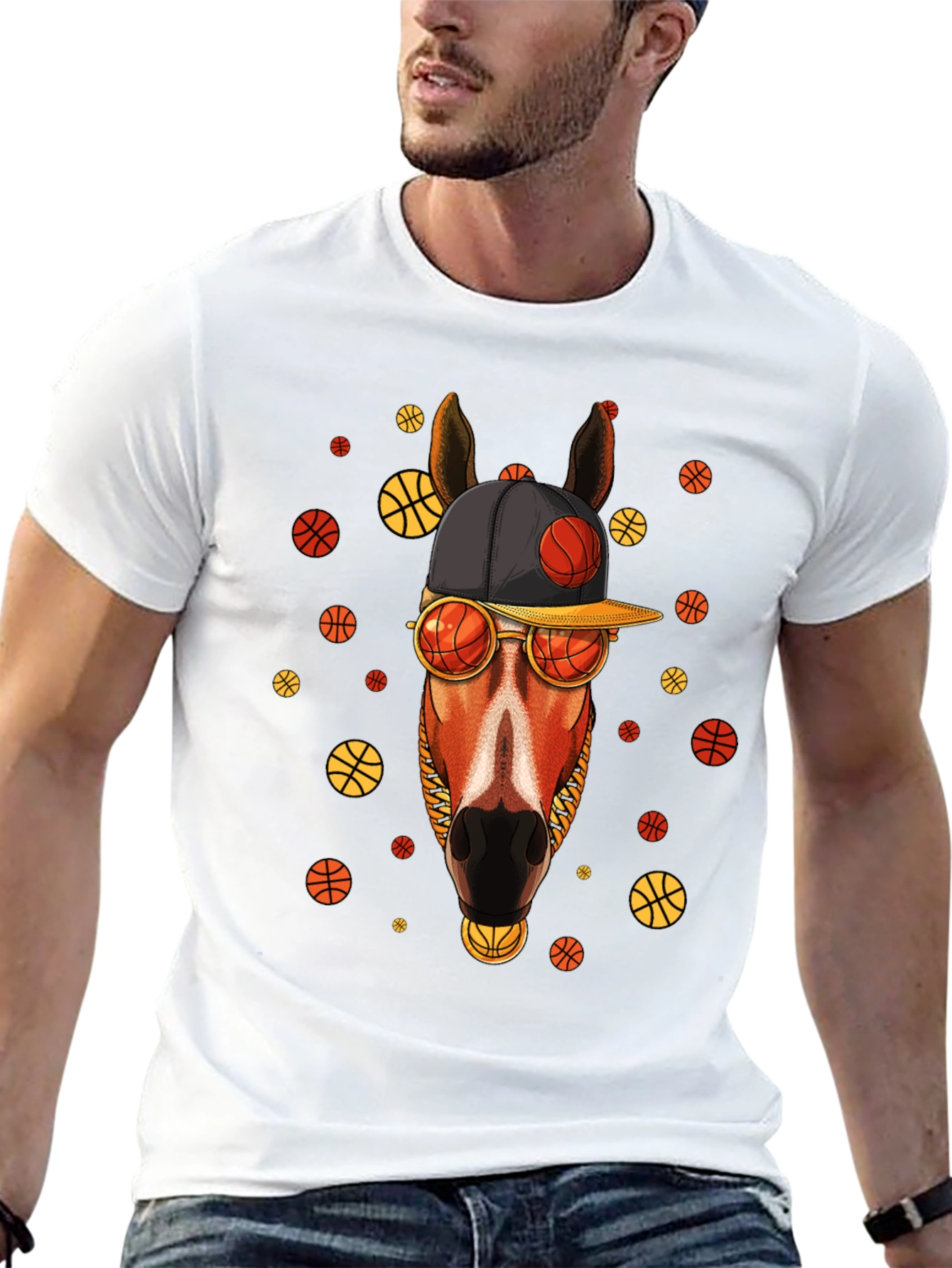Basketball Horse T-Shirt - Unique Graphic Tee