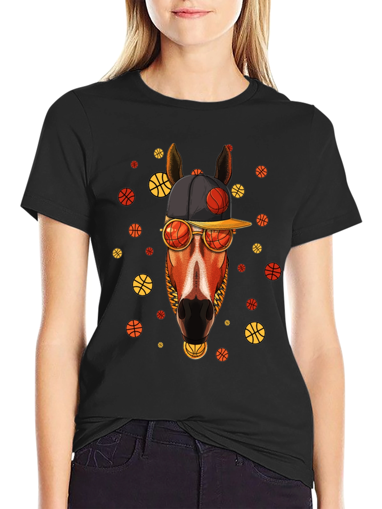 Basketball Horse T-Shirt - Unique Graphic Tee