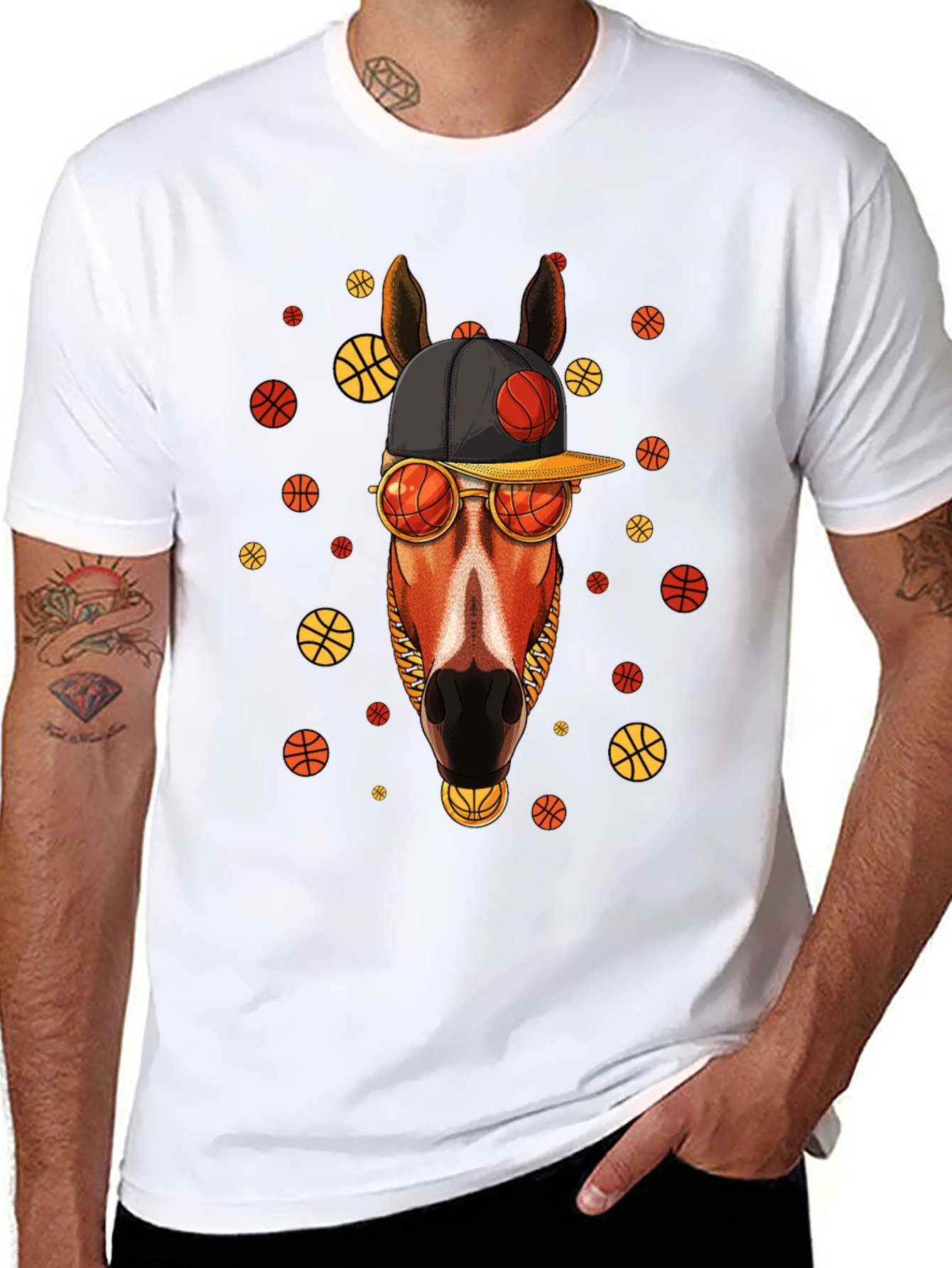 Basketball Horse T-Shirt - Unique Graphic Tee