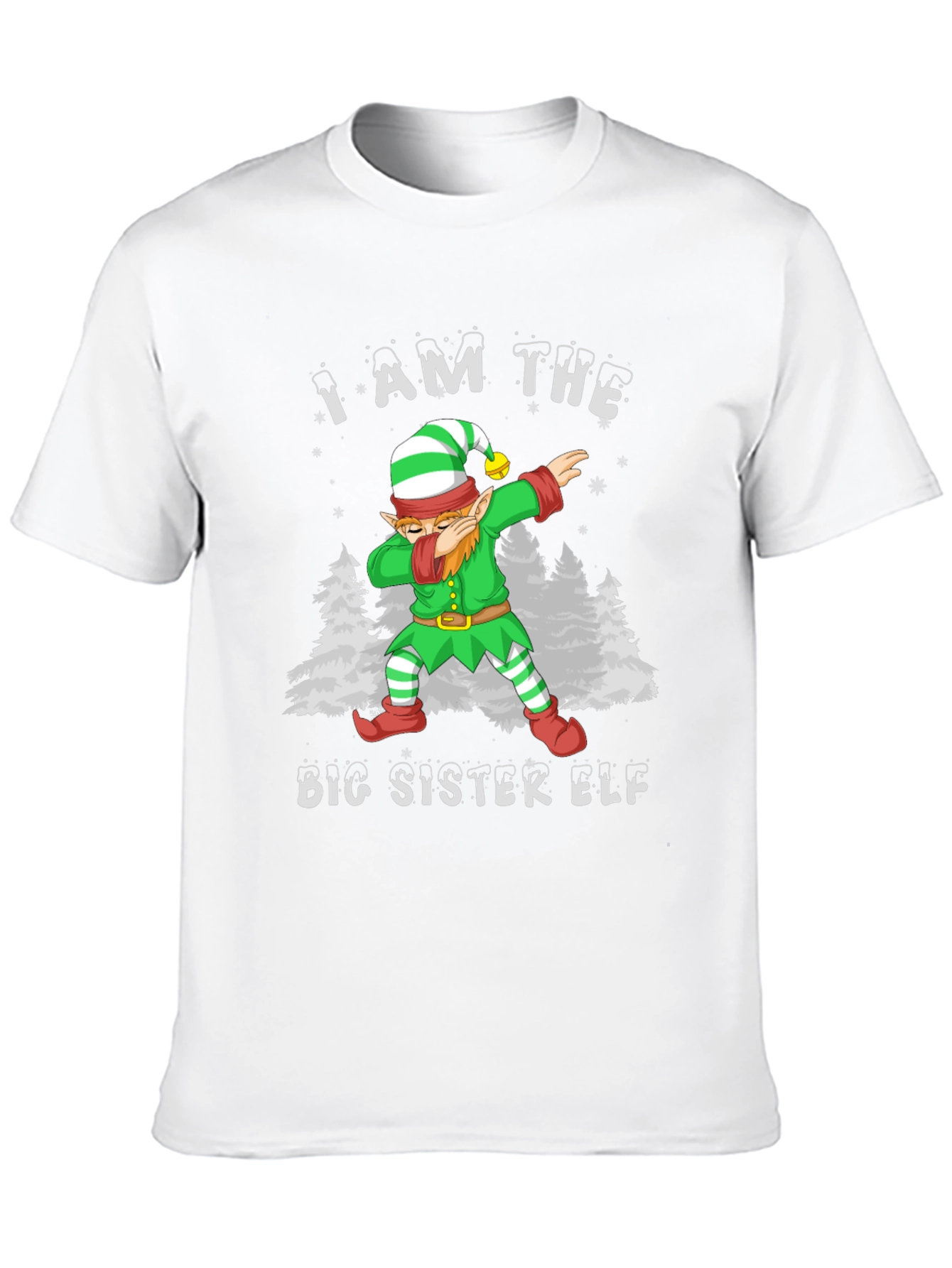 Big Sister Elf Dab Christmas Holiday T-Shirt