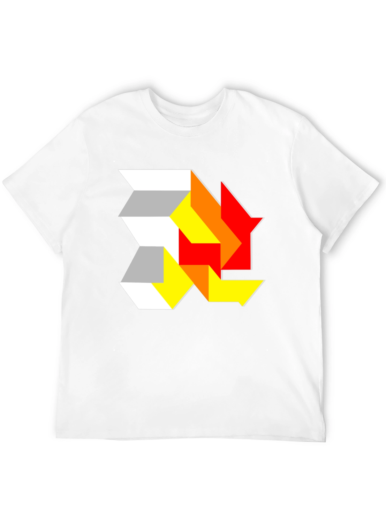 Abstract Geometric Graphic Tee - Modern Design T-Shirt