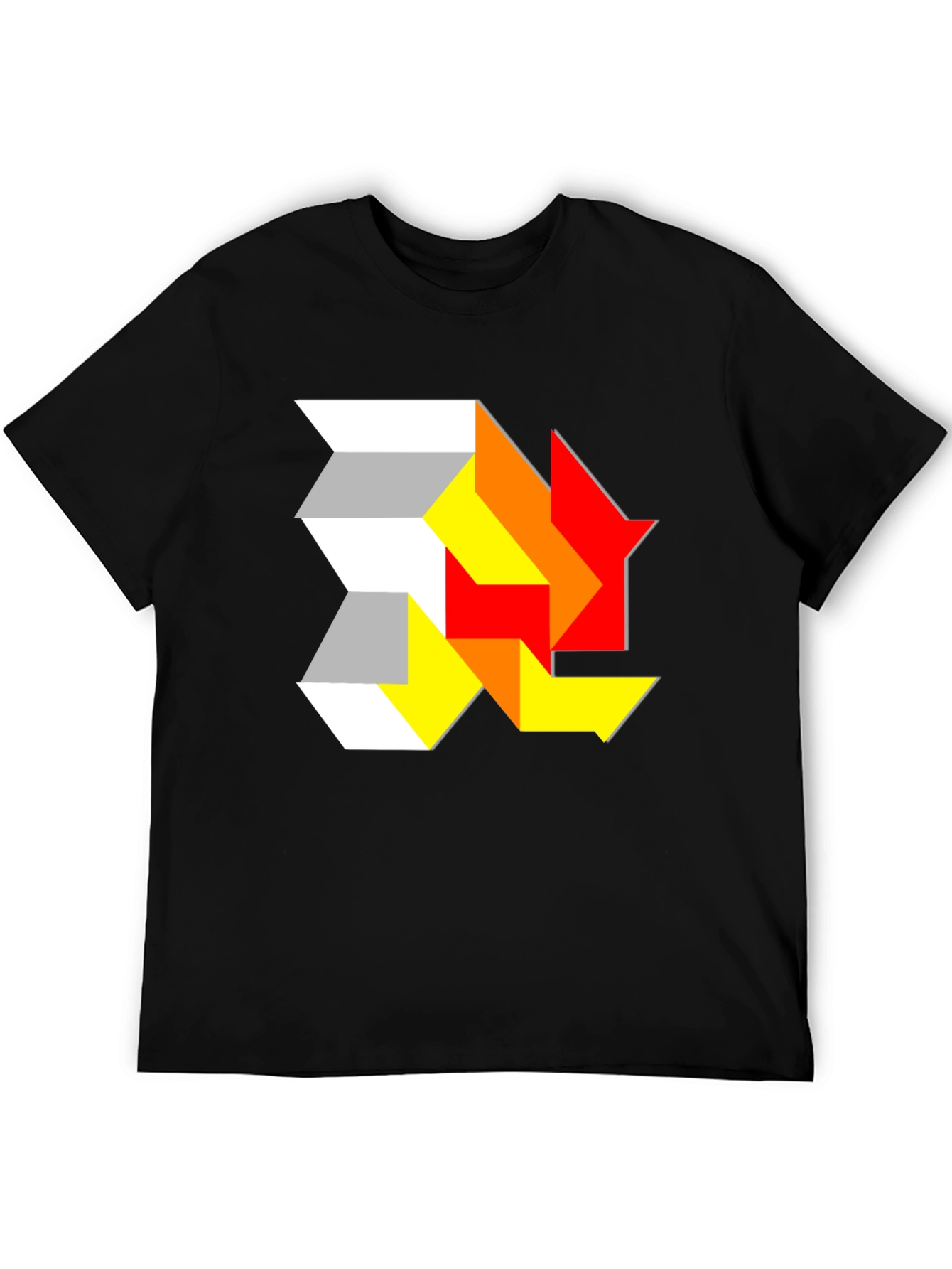 Abstract Geometric Graphic Tee - Modern Design T-Shirt