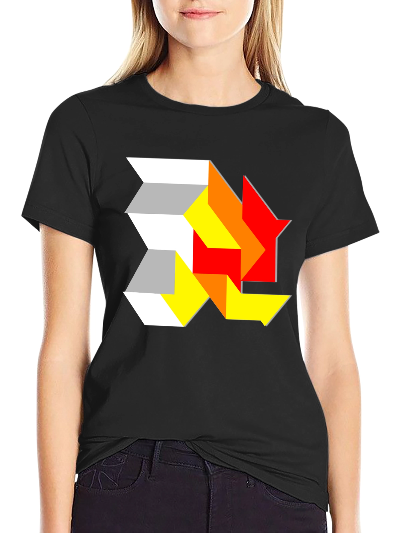 Abstract Geometric Graphic Tee - Modern Design T-Shirt