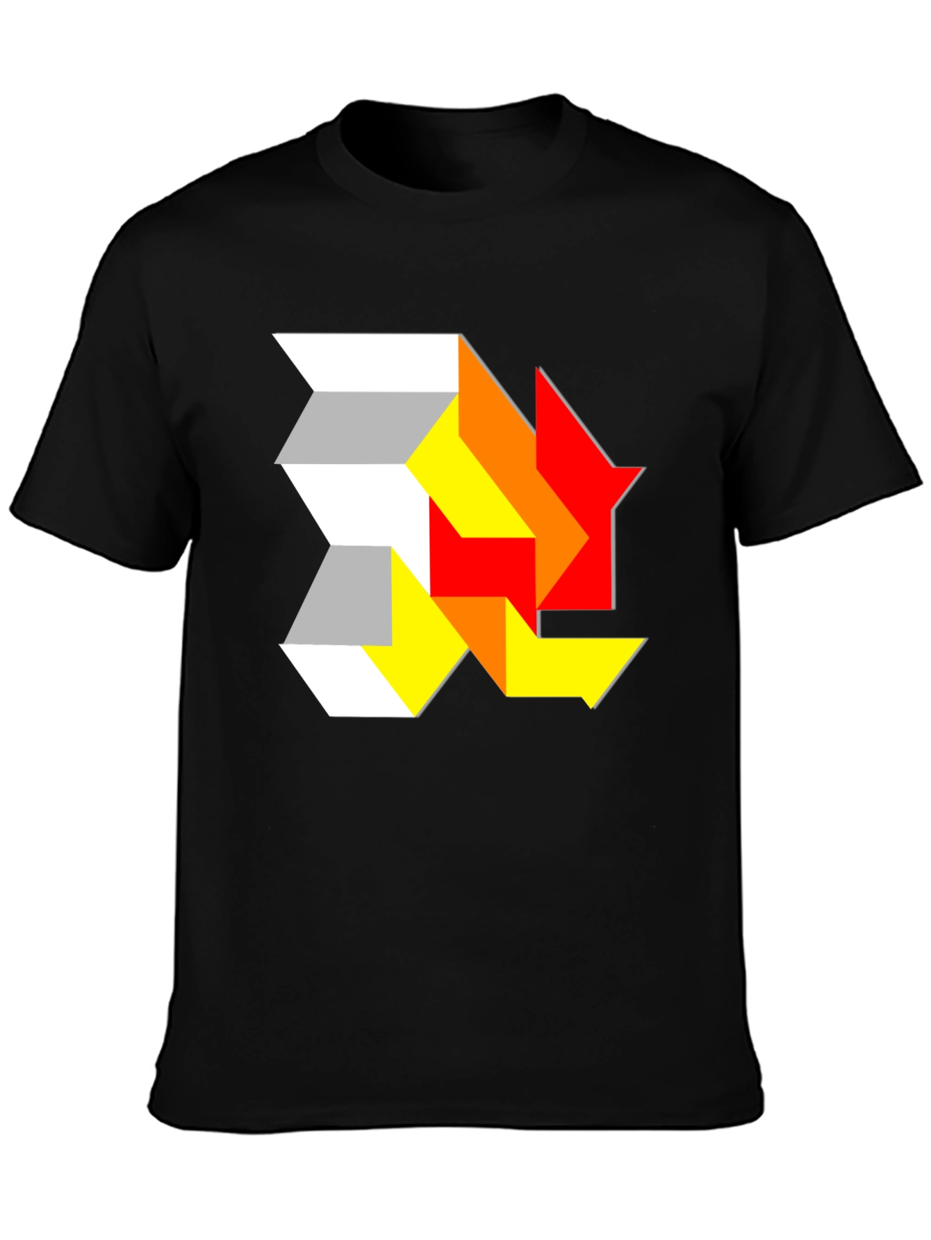 Abstract Geometric Graphic Tee - Modern Design T-Shirt