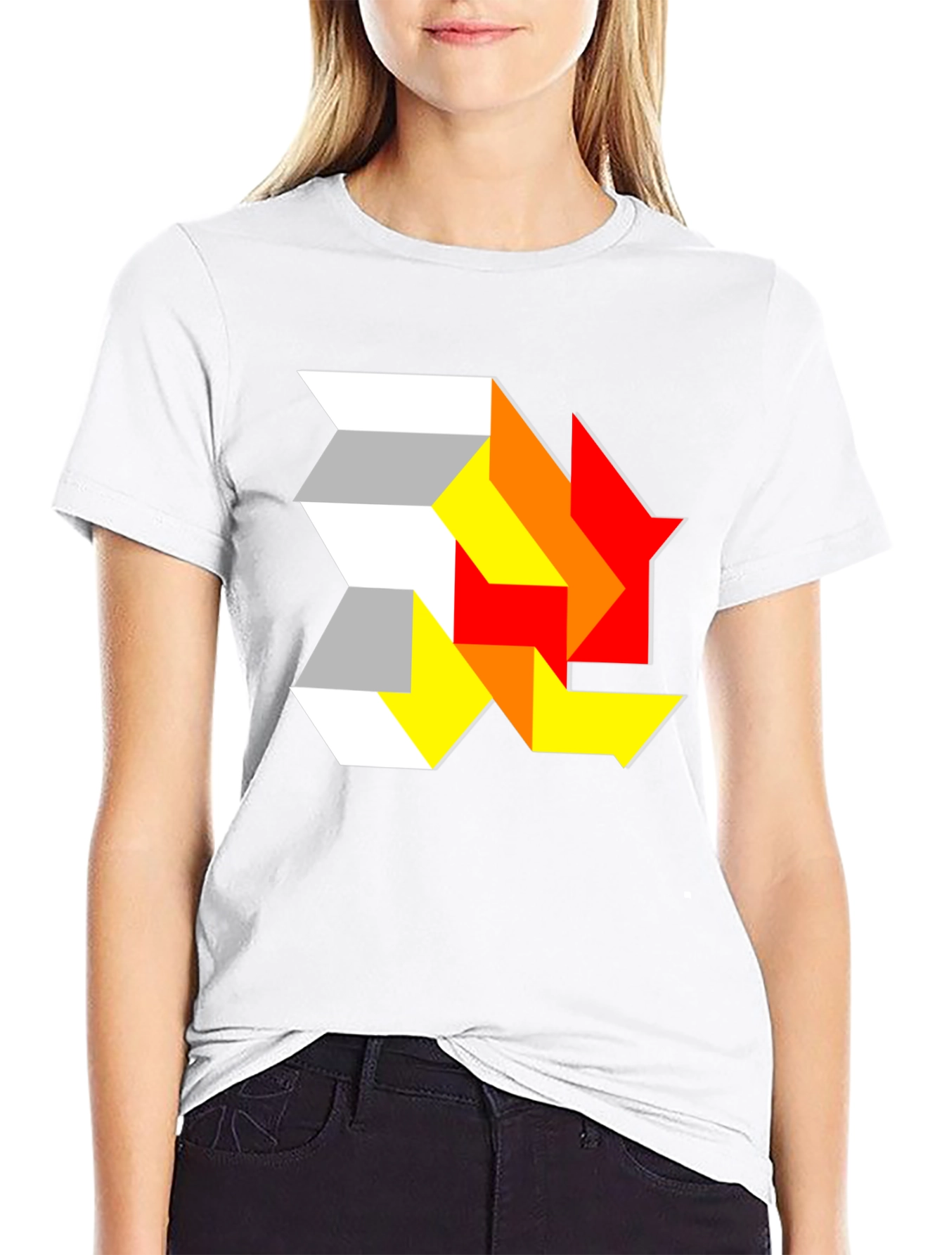 Abstract Geometric Graphic Tee - Modern Design T-Shirt