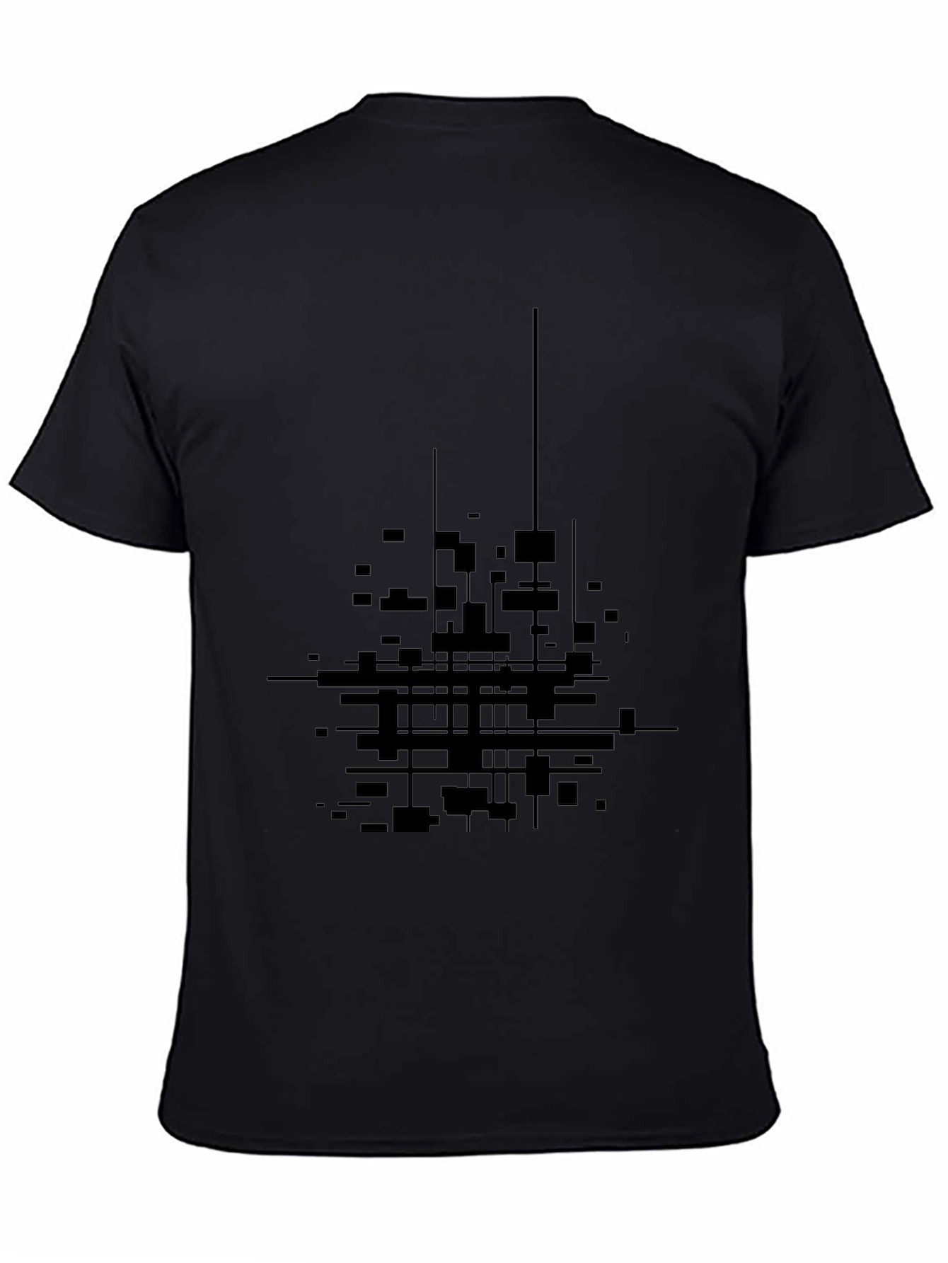 Abstract Geometric Black T-Shirt