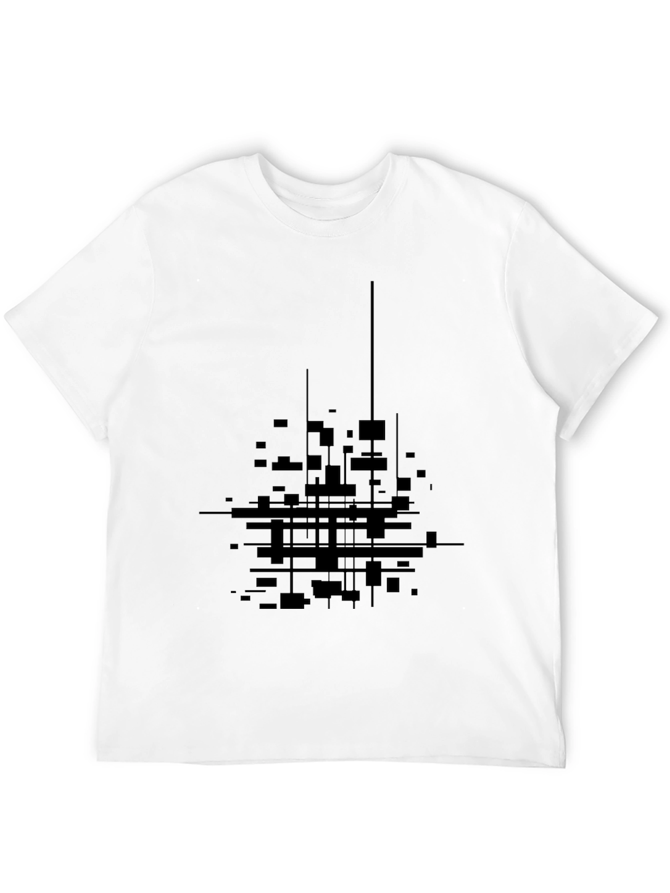 Abstract Geometric Black T-Shirt