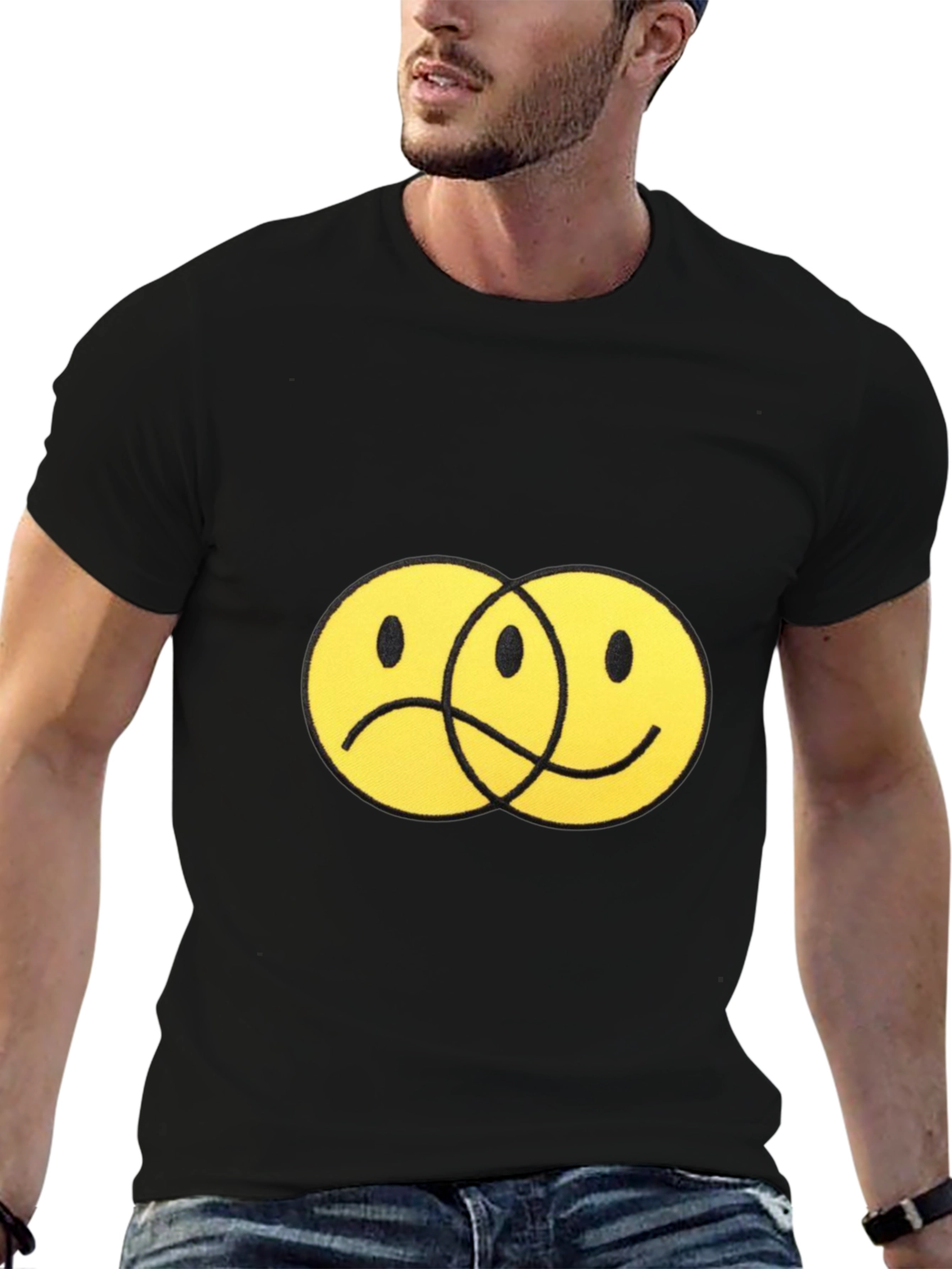 Yin Yang Faces Black T-Shirt