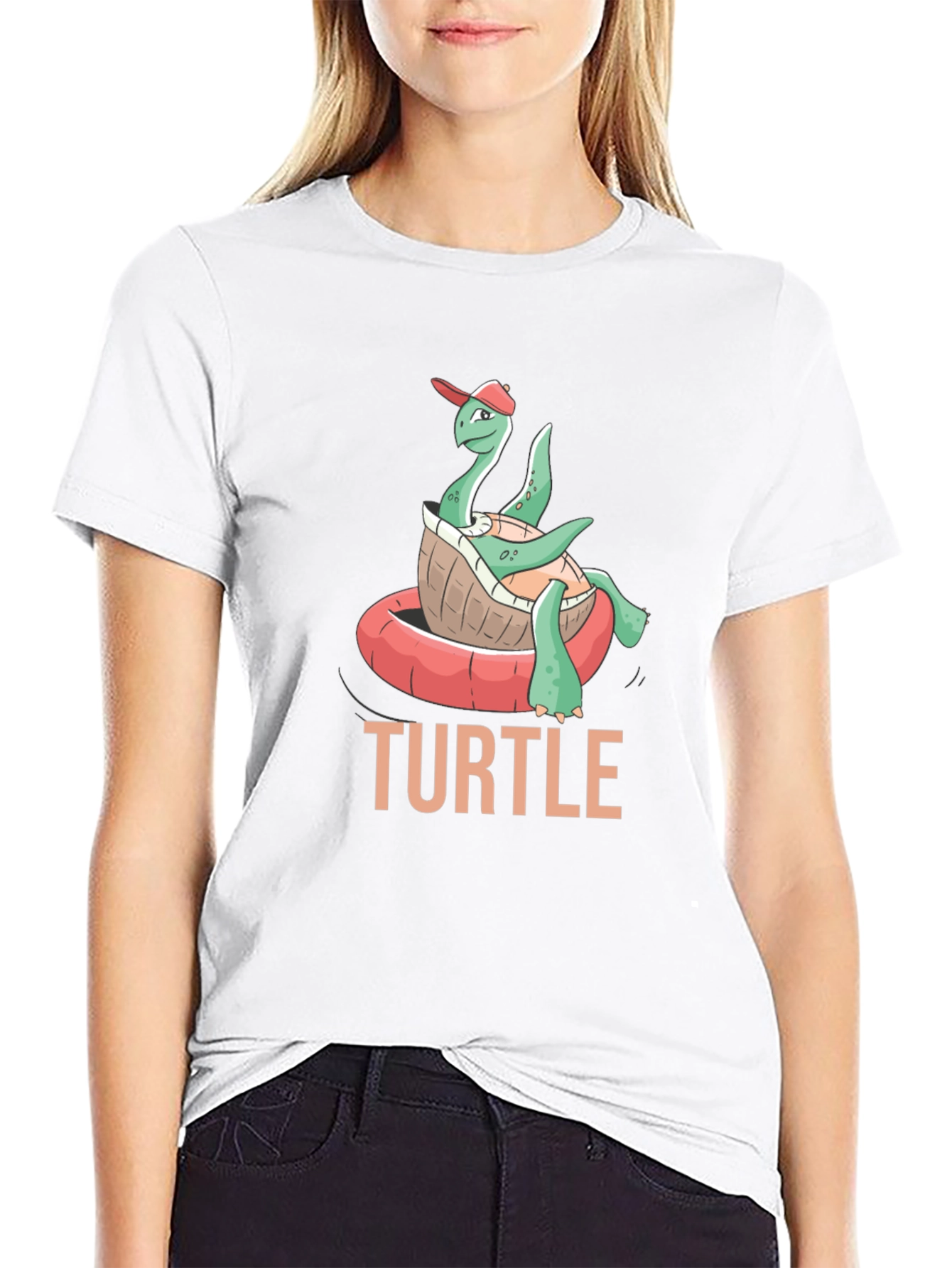 Funny Turtle in Pool Float T-Shirt