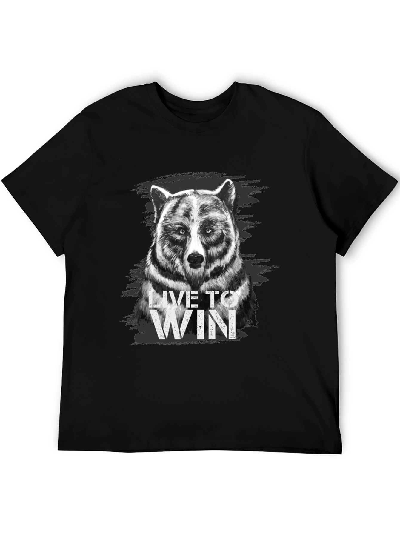 Live to Win Bear Graphic T-Shirt