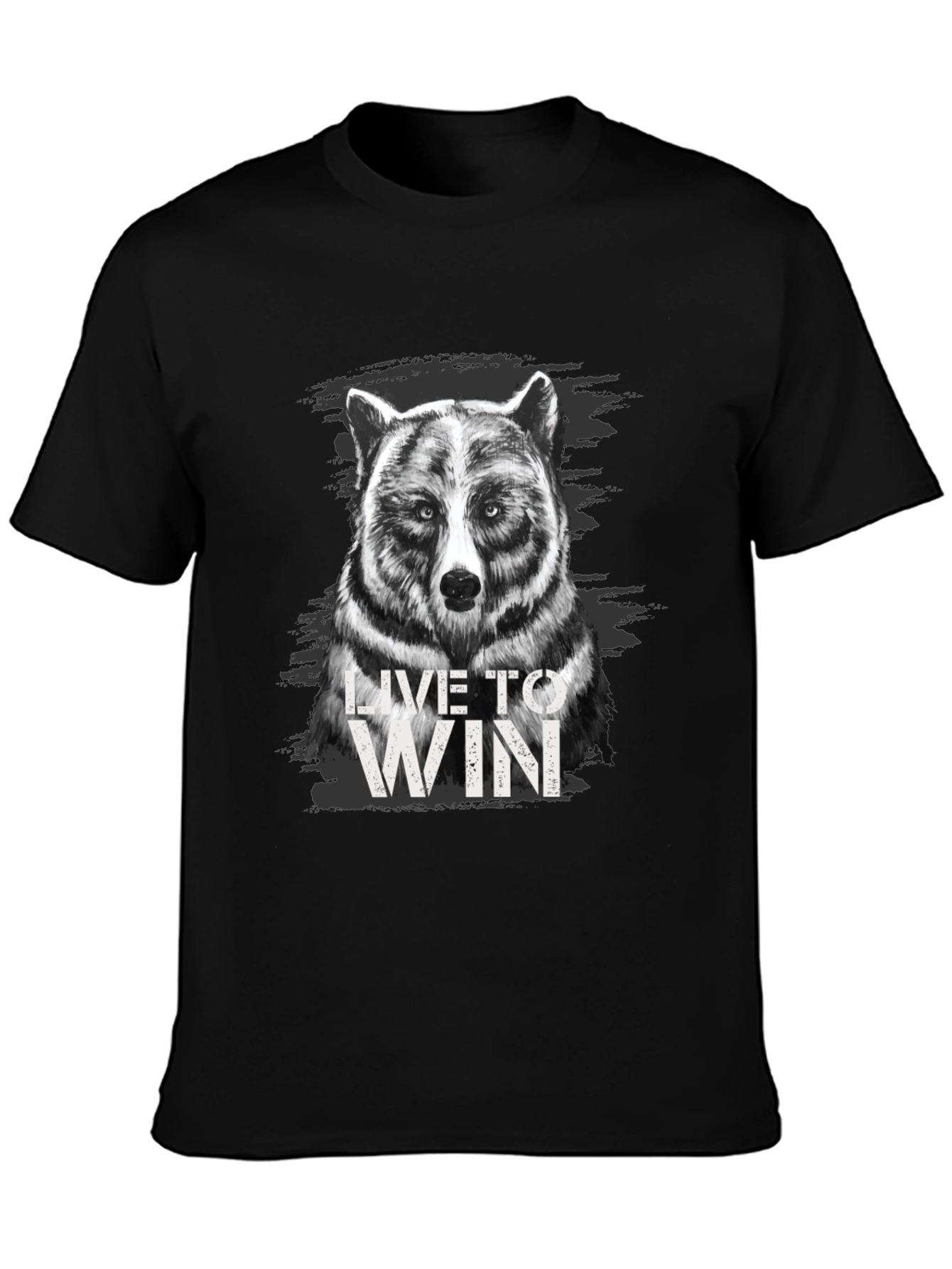 Live to Win Bear Graphic T-Shirt