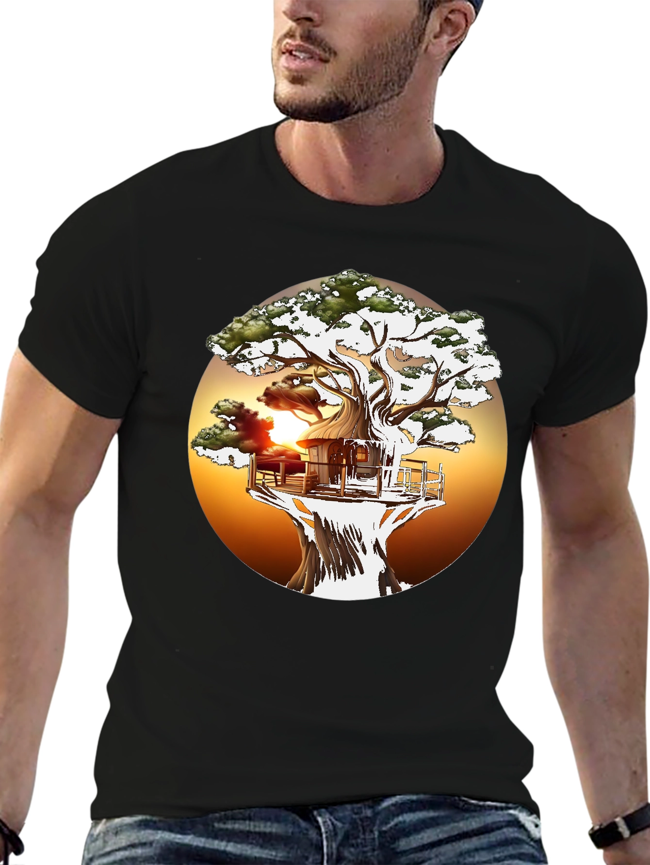 Treehouse T-Shirt - Sunset Design
