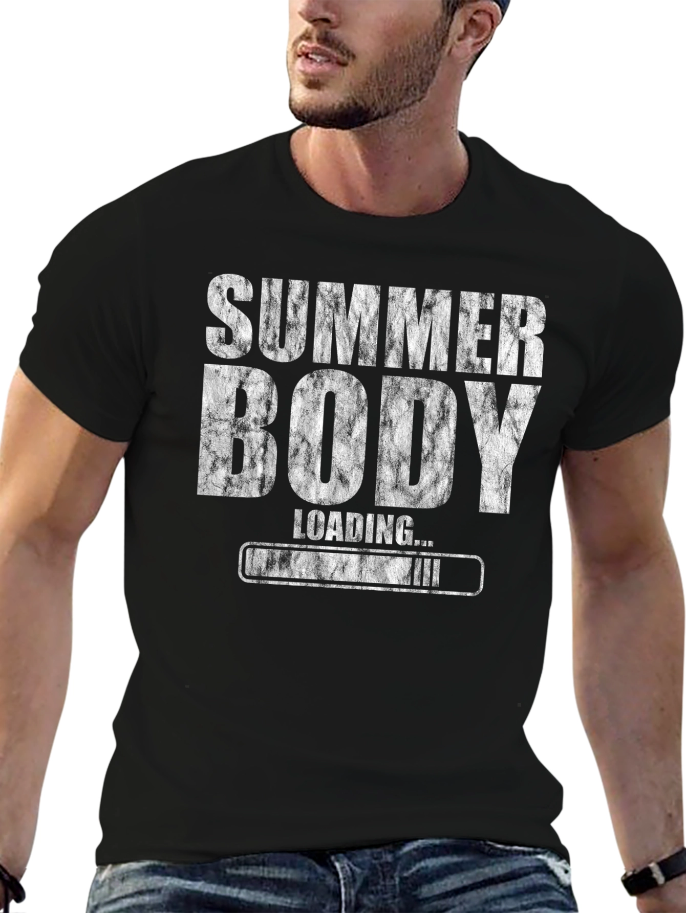 Summer Body Loading T-Shirt - Black Graphic Tee