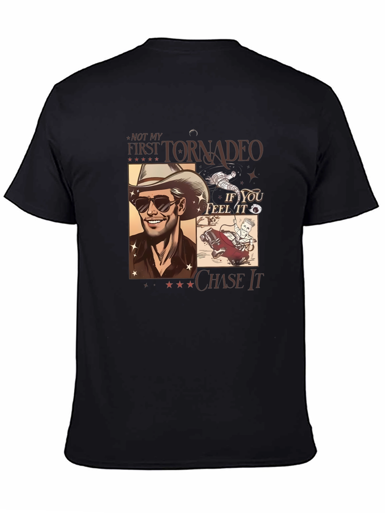 Tornado Chaser Graphic Tee - Black Cotton Blend