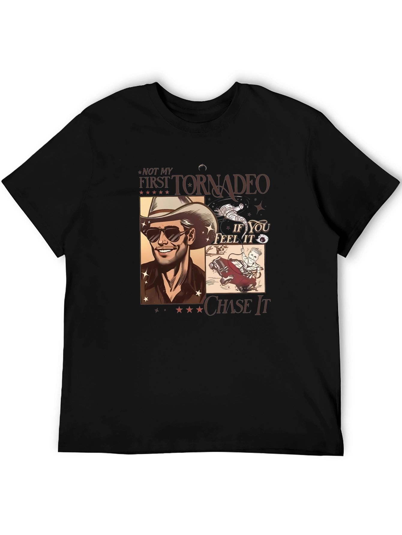 Tornado Chaser Graphic Tee - Black Cotton Blend