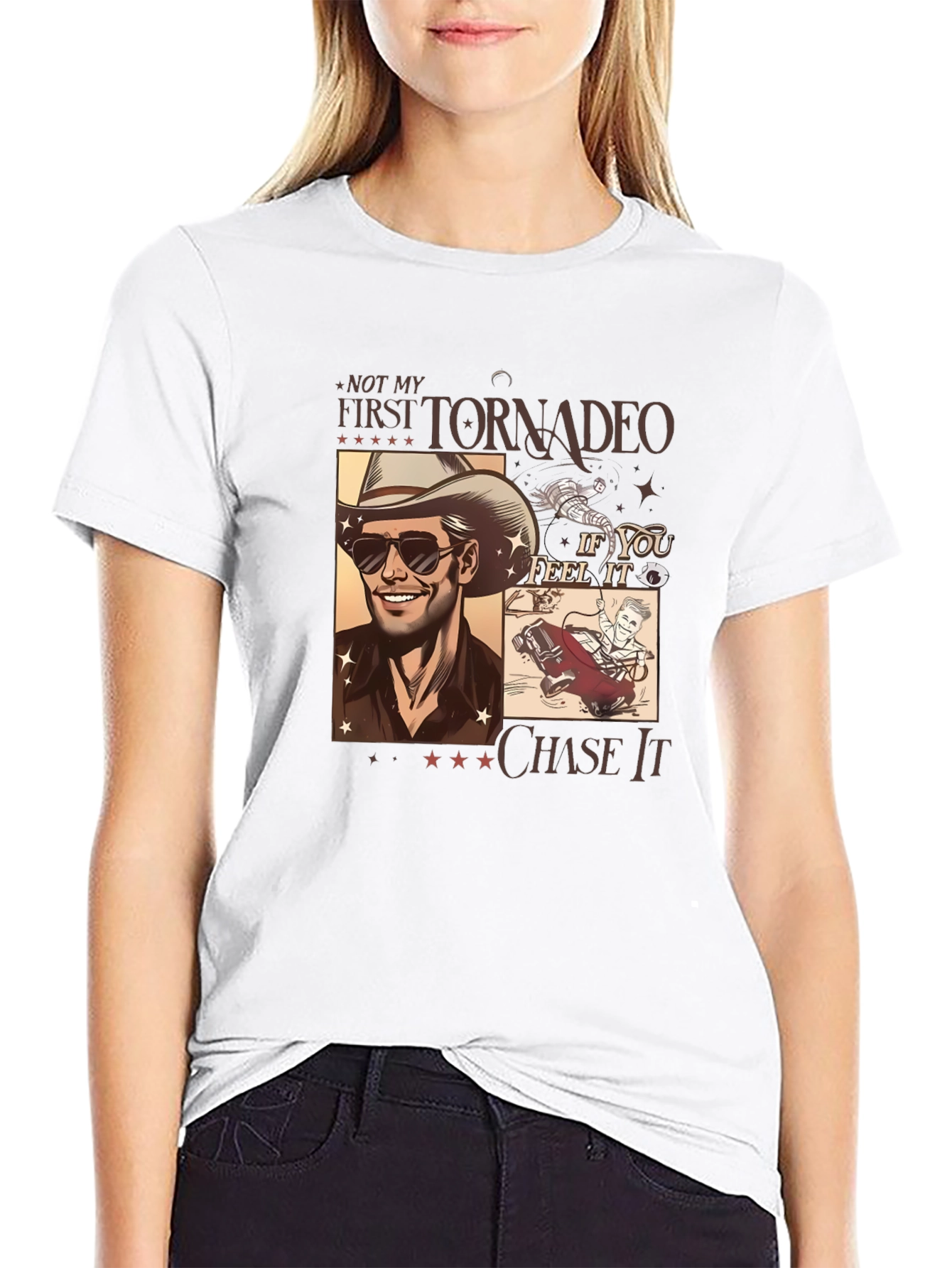Tornado Chaser Graphic Tee - Black Cotton Blend