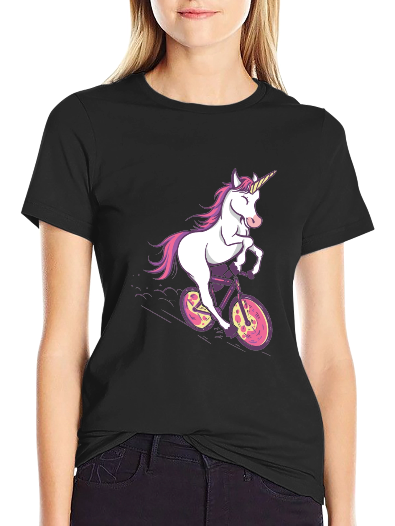Unicorn on Bike Graphic Tee
