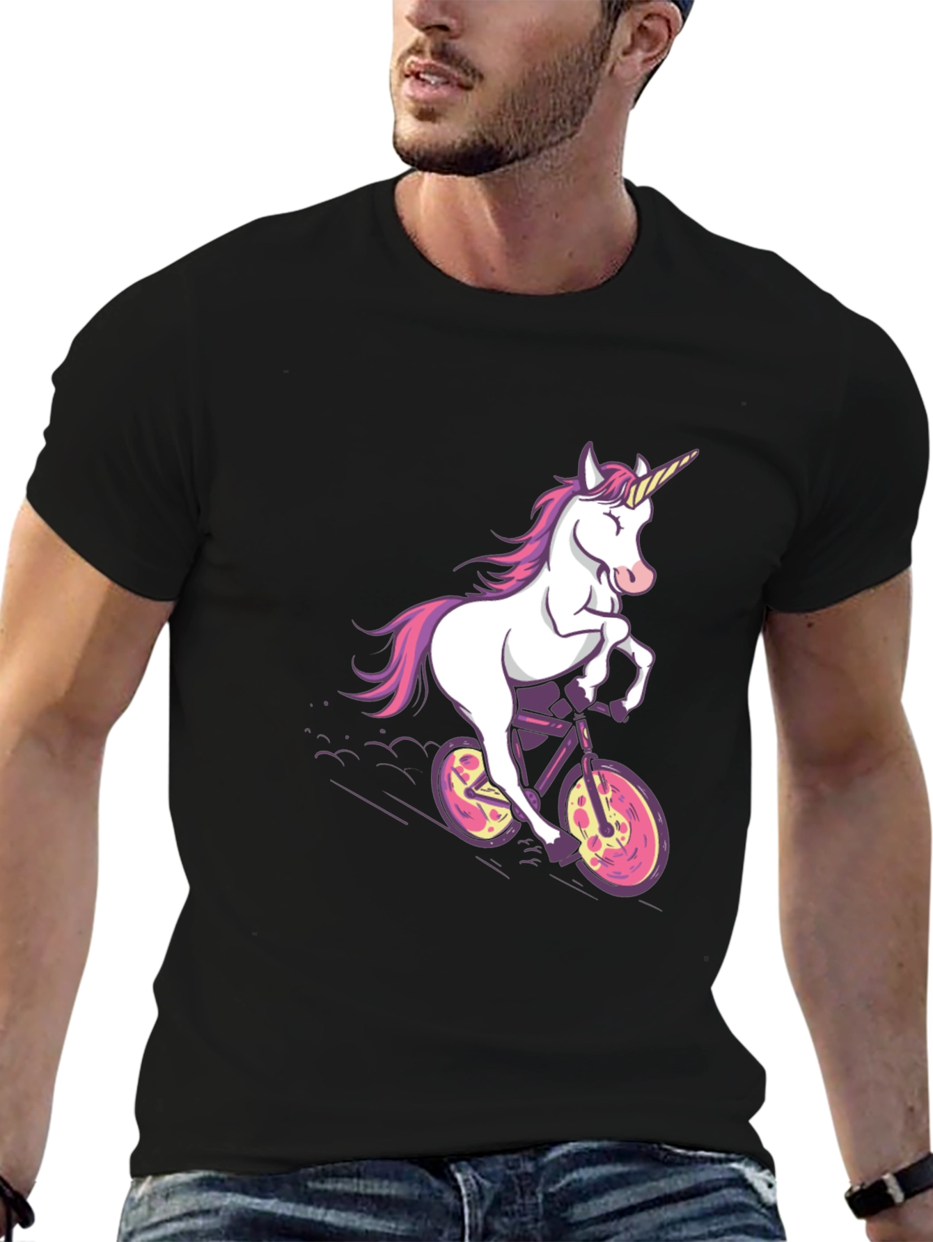 Unicorn on Bike Graphic Tee