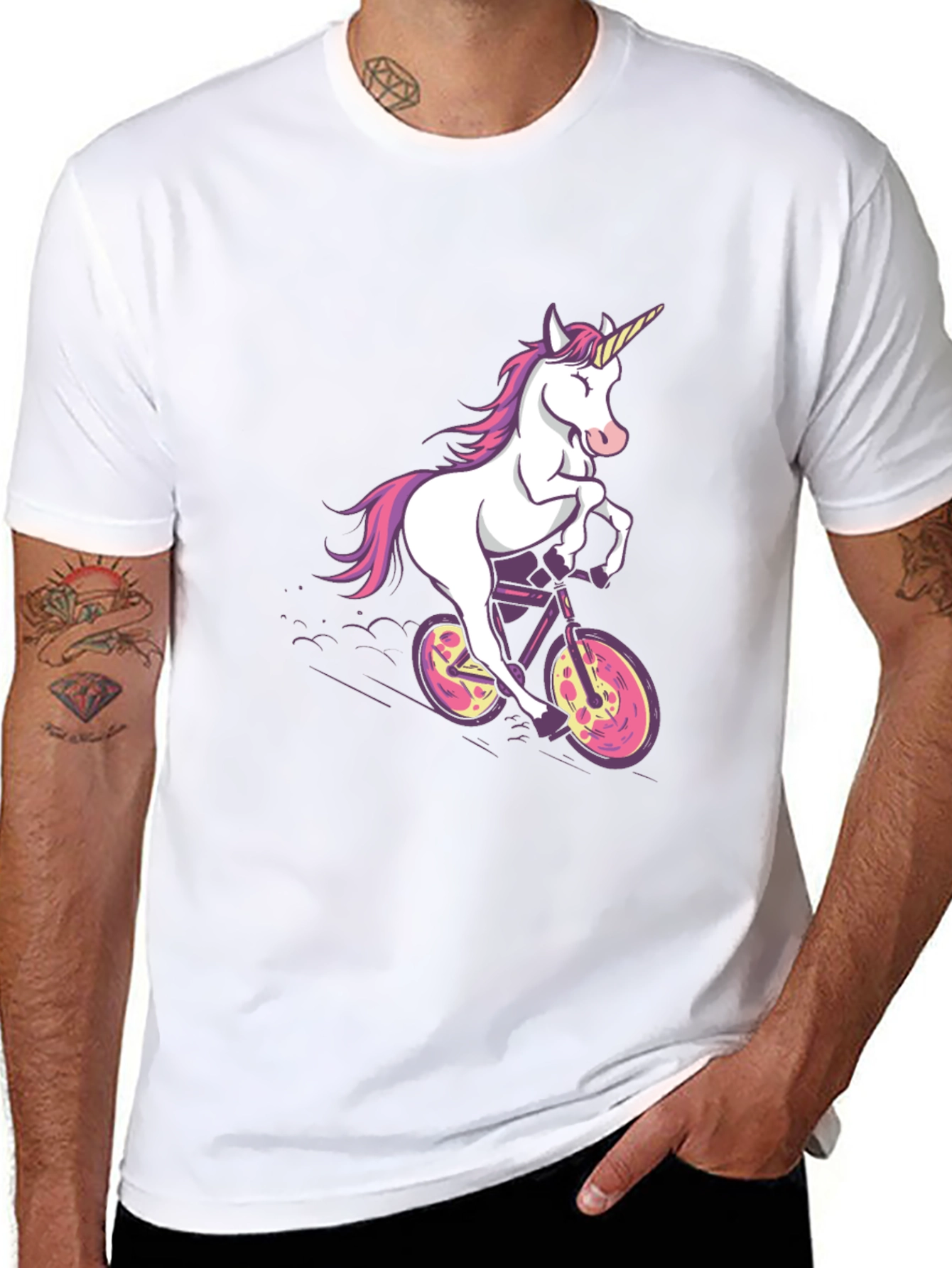 Unicorn on Bike Graphic Tee