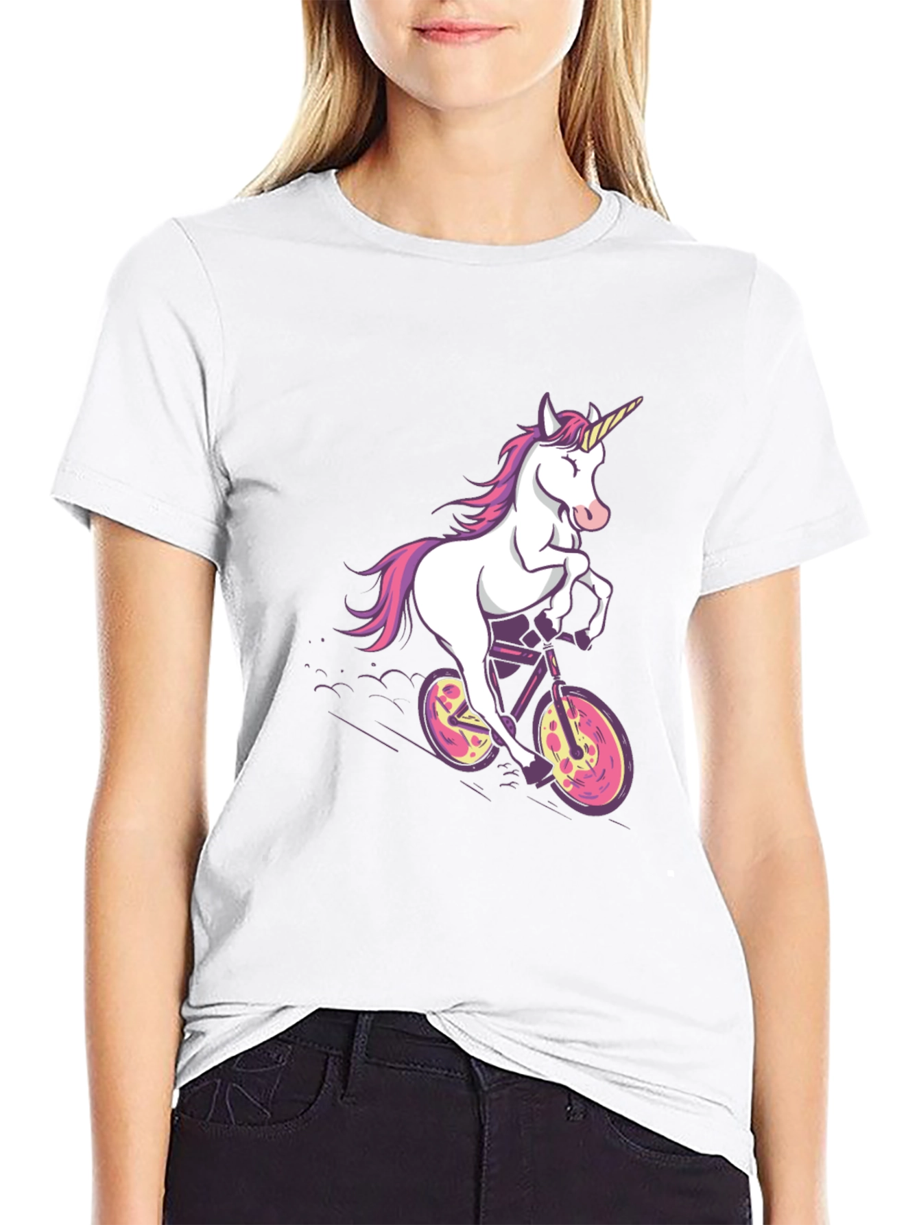 Unicorn on Bike Graphic Tee