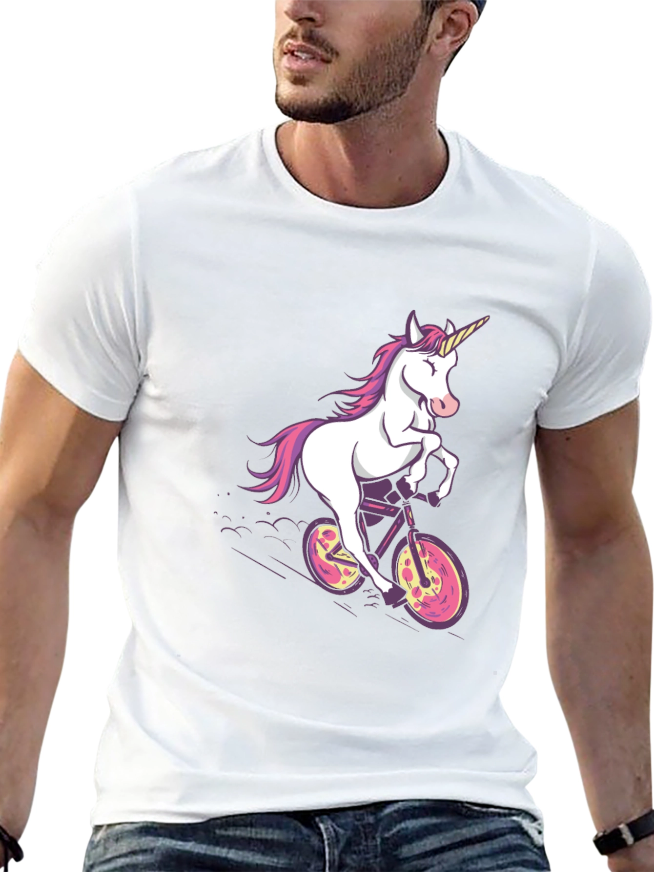 Unicorn on Bike Graphic Tee