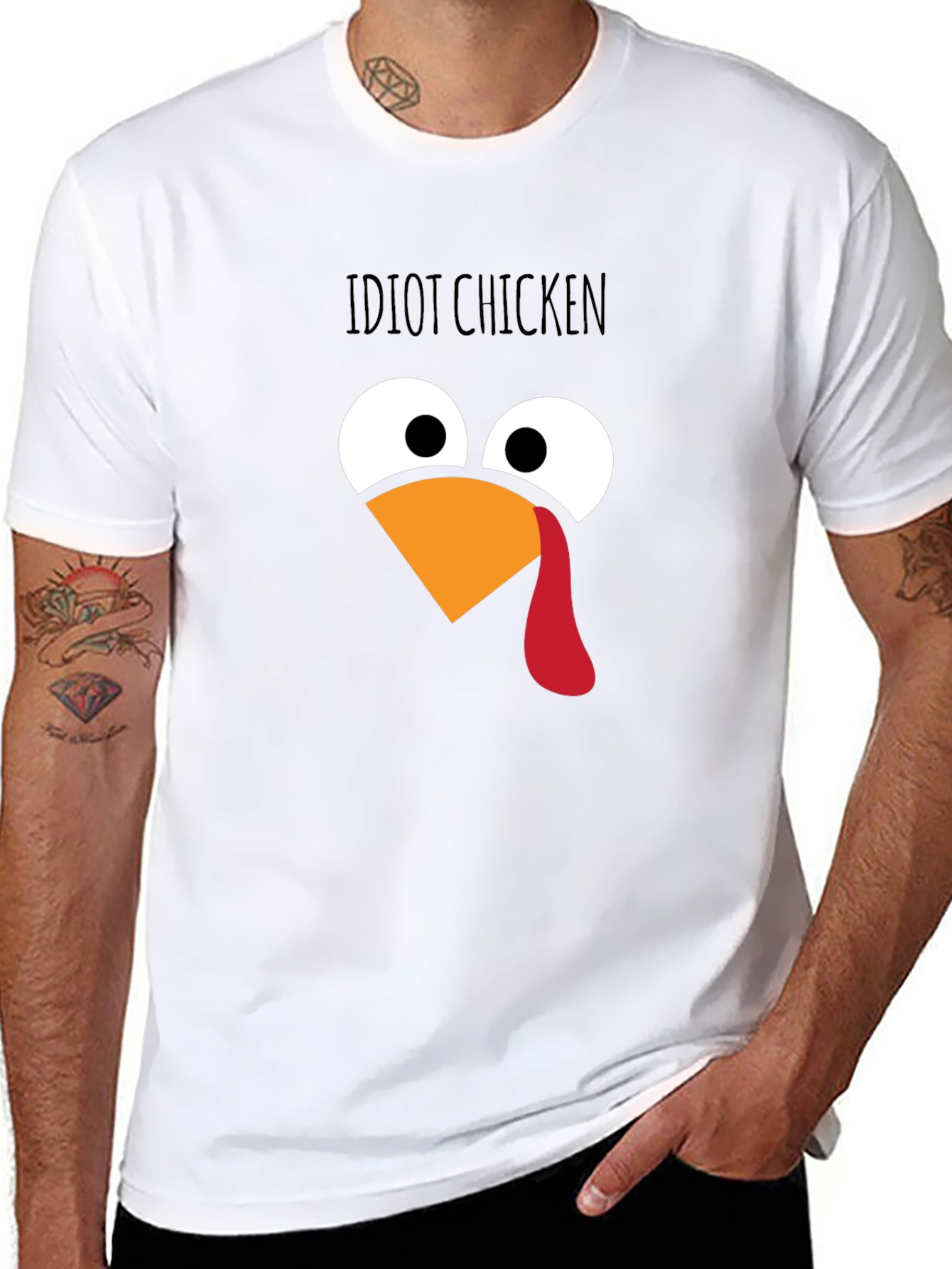 Idiot Chicken Graphic T-Shirt