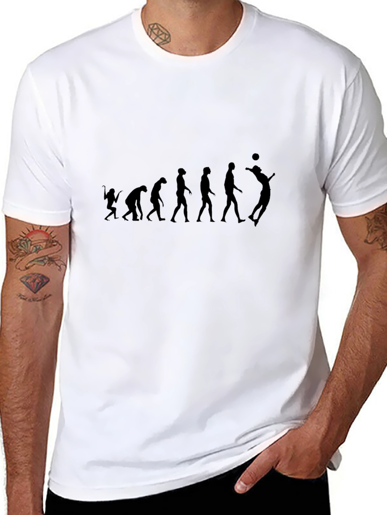 Evolution of Volleyball Black Graphic Tee