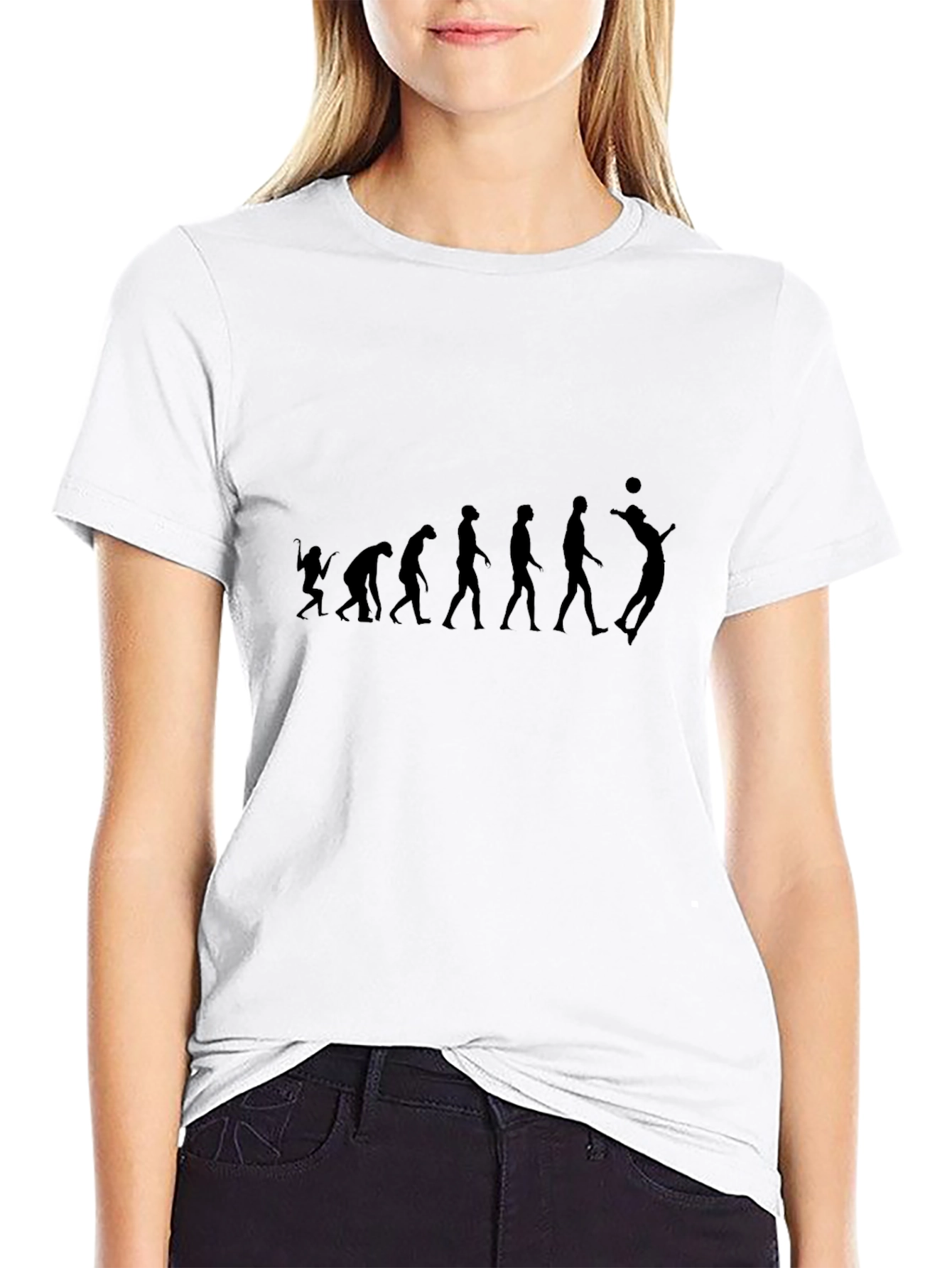 Evolution of Volleyball Black Graphic Tee