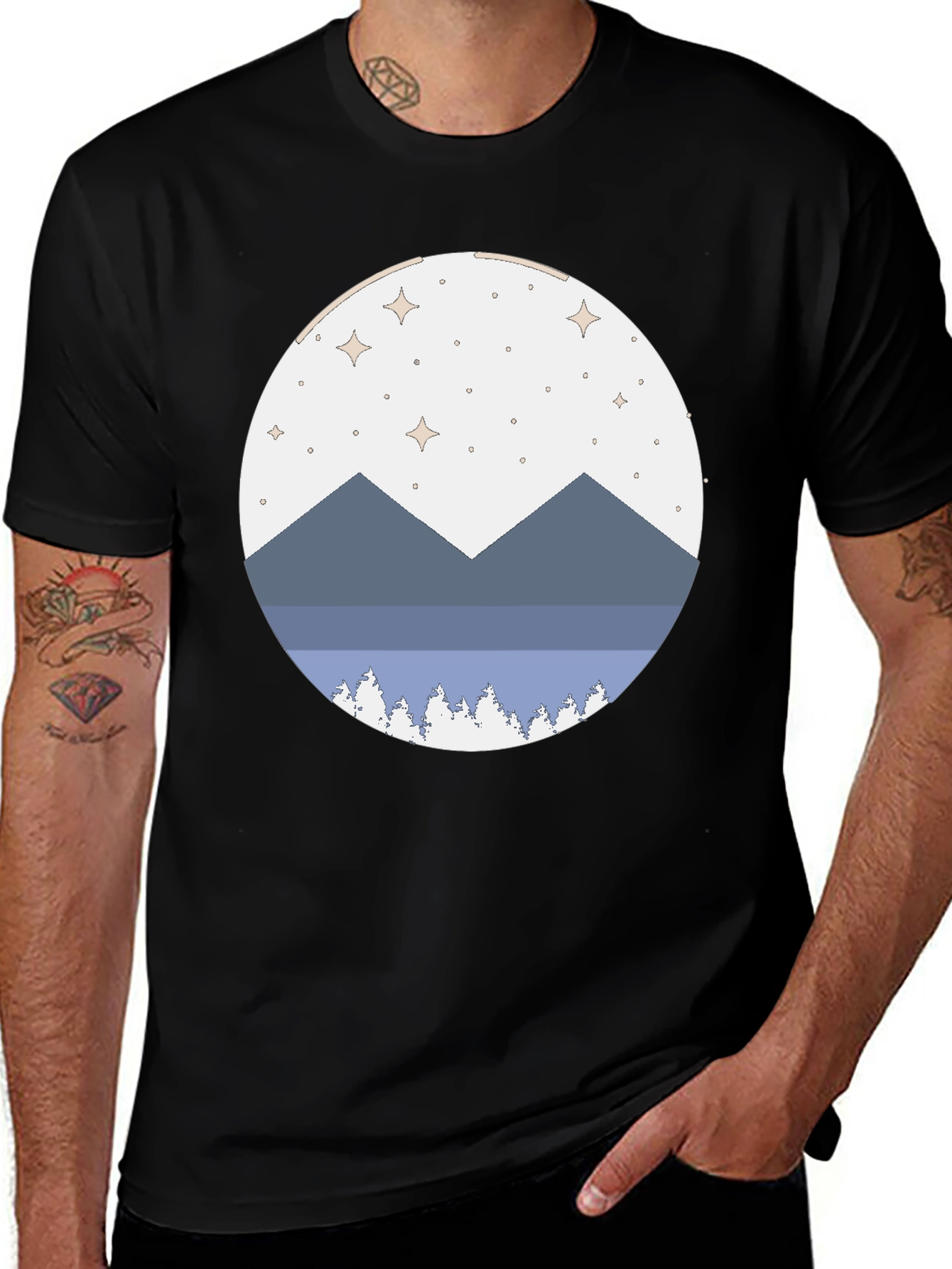 Mountain Scene Graphic Tee - Stylish Comfort