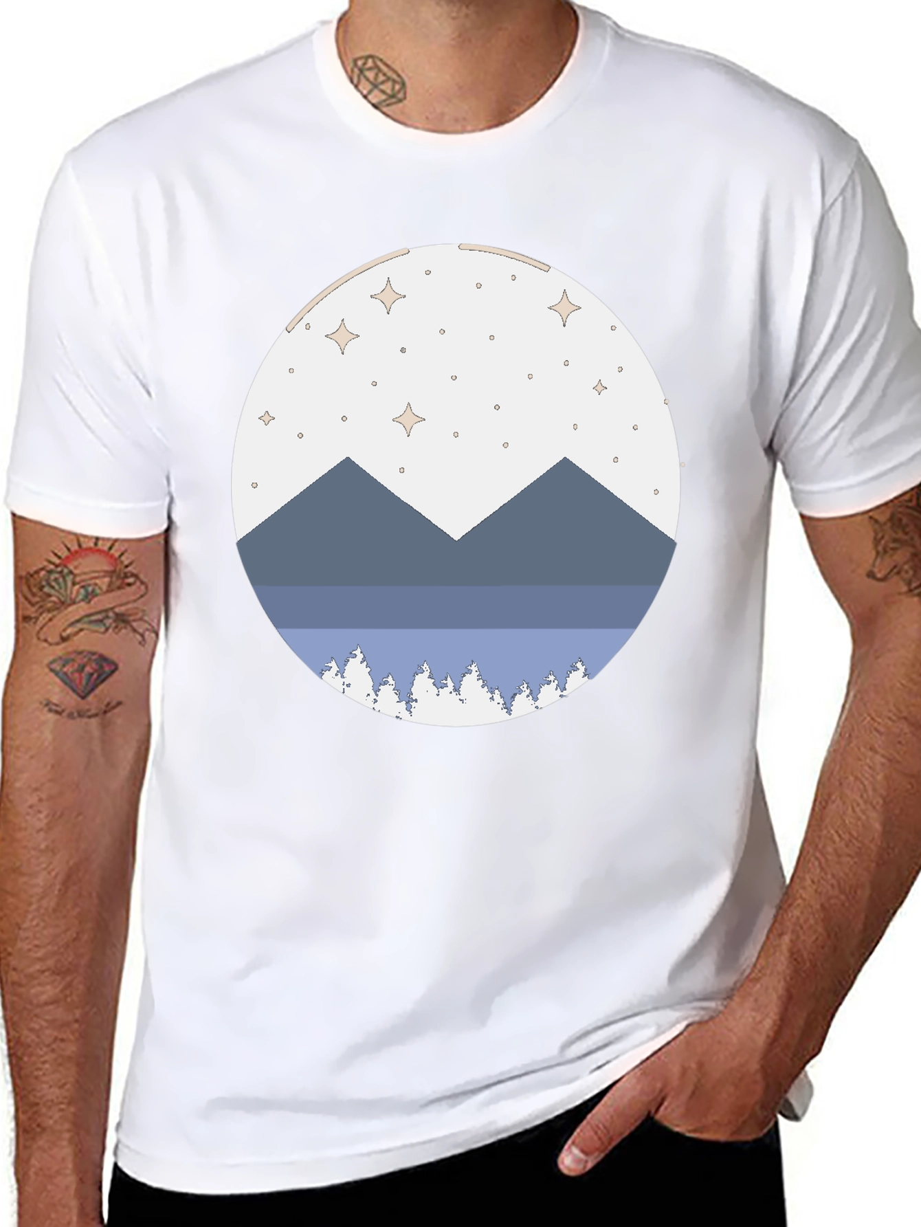 Mountain Scene Graphic Tee - Stylish Comfort