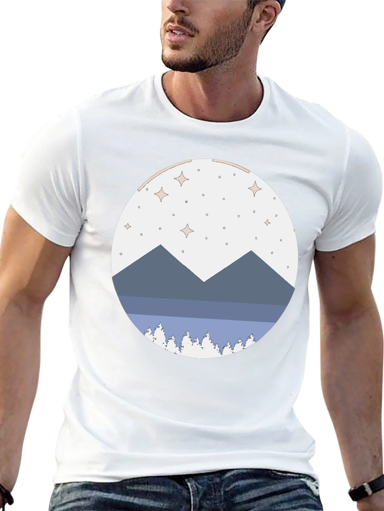 Mountain Scene Graphic Tee - Stylish Comfort