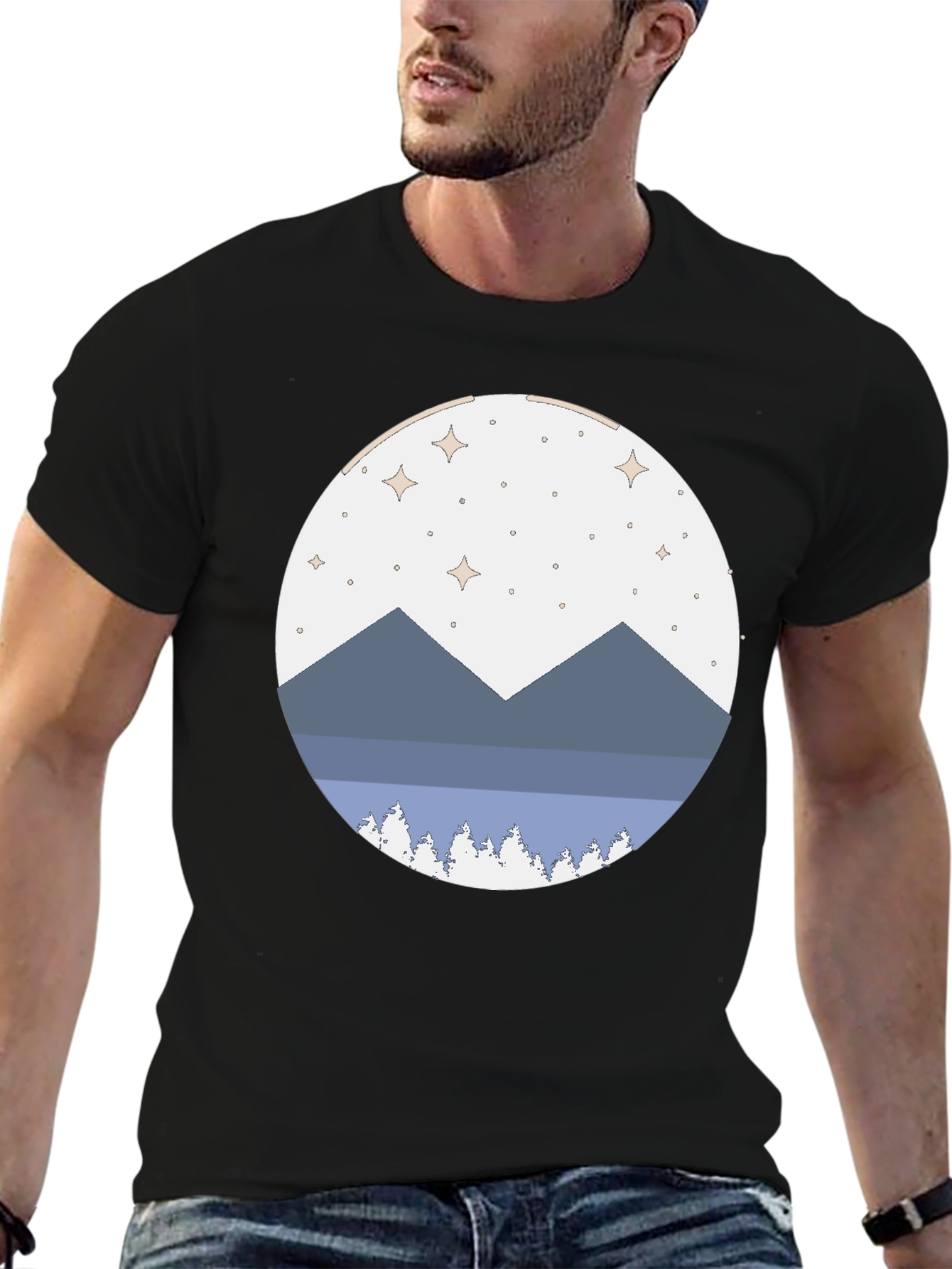Mountain Scene Graphic Tee - Stylish Comfort